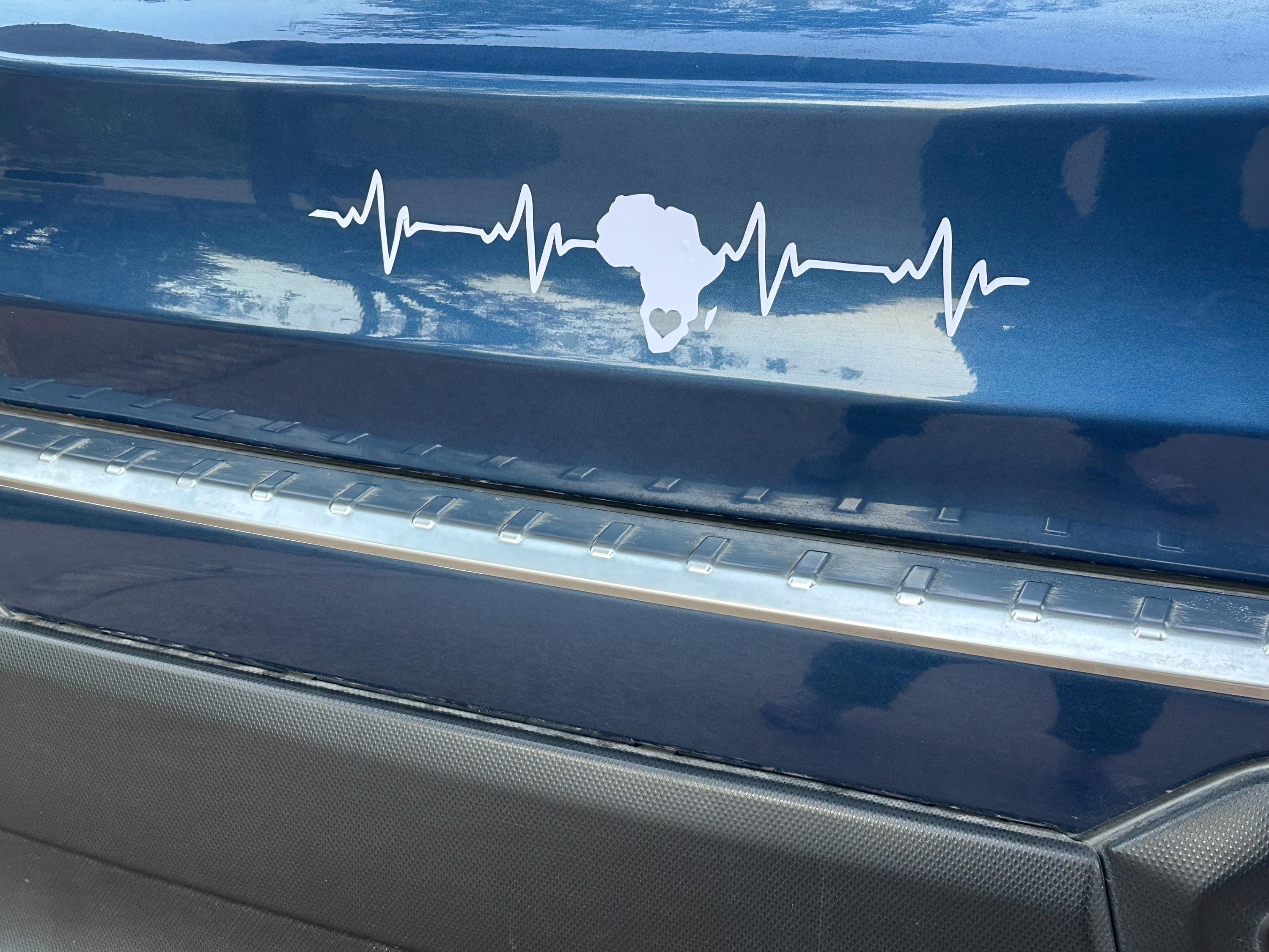 Africa Heartbeat Vinyl Car Decal: South Africa Silhouette Sticker