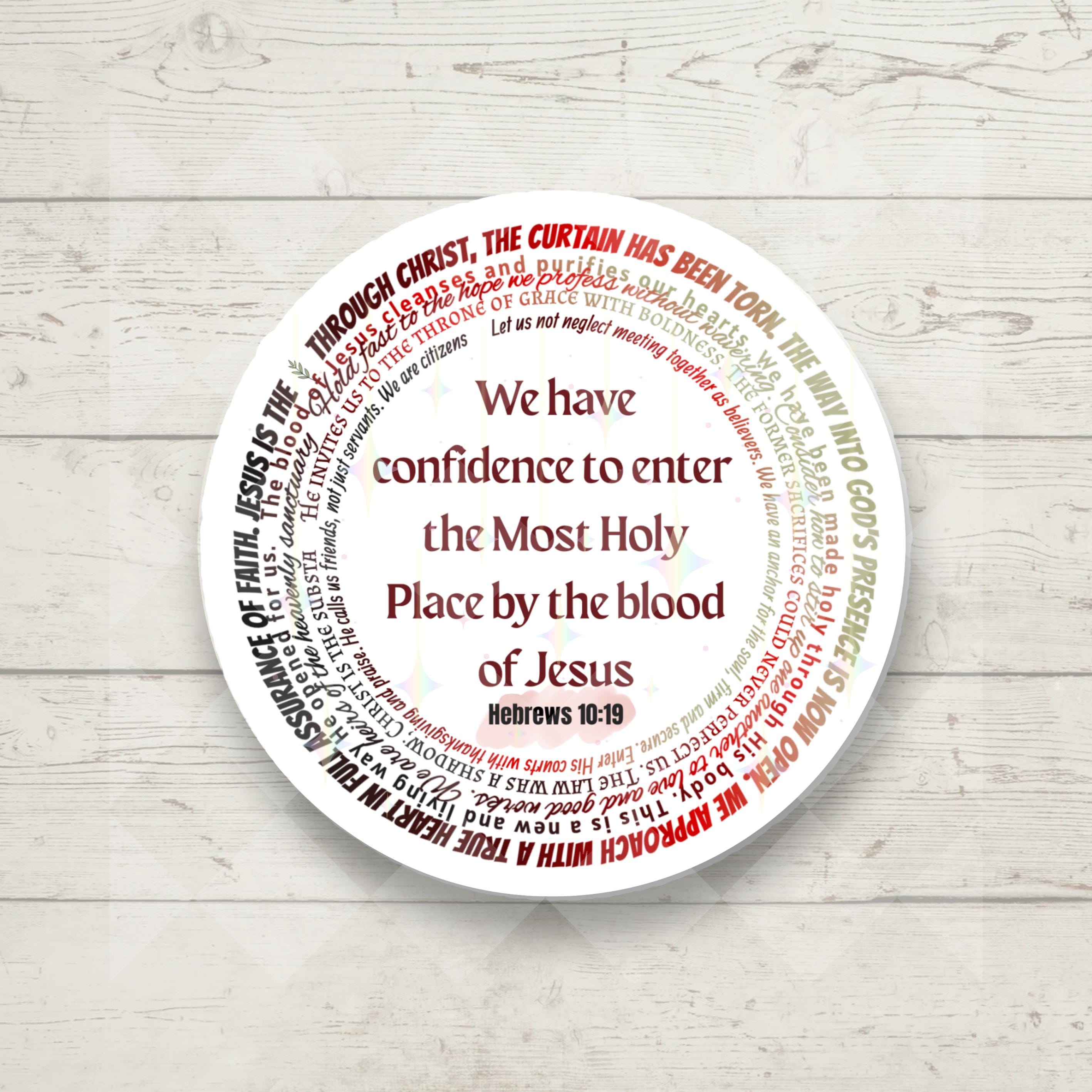 Hebrews 10:19 Scripture Sticker | Christian Faith Vinyl Decal