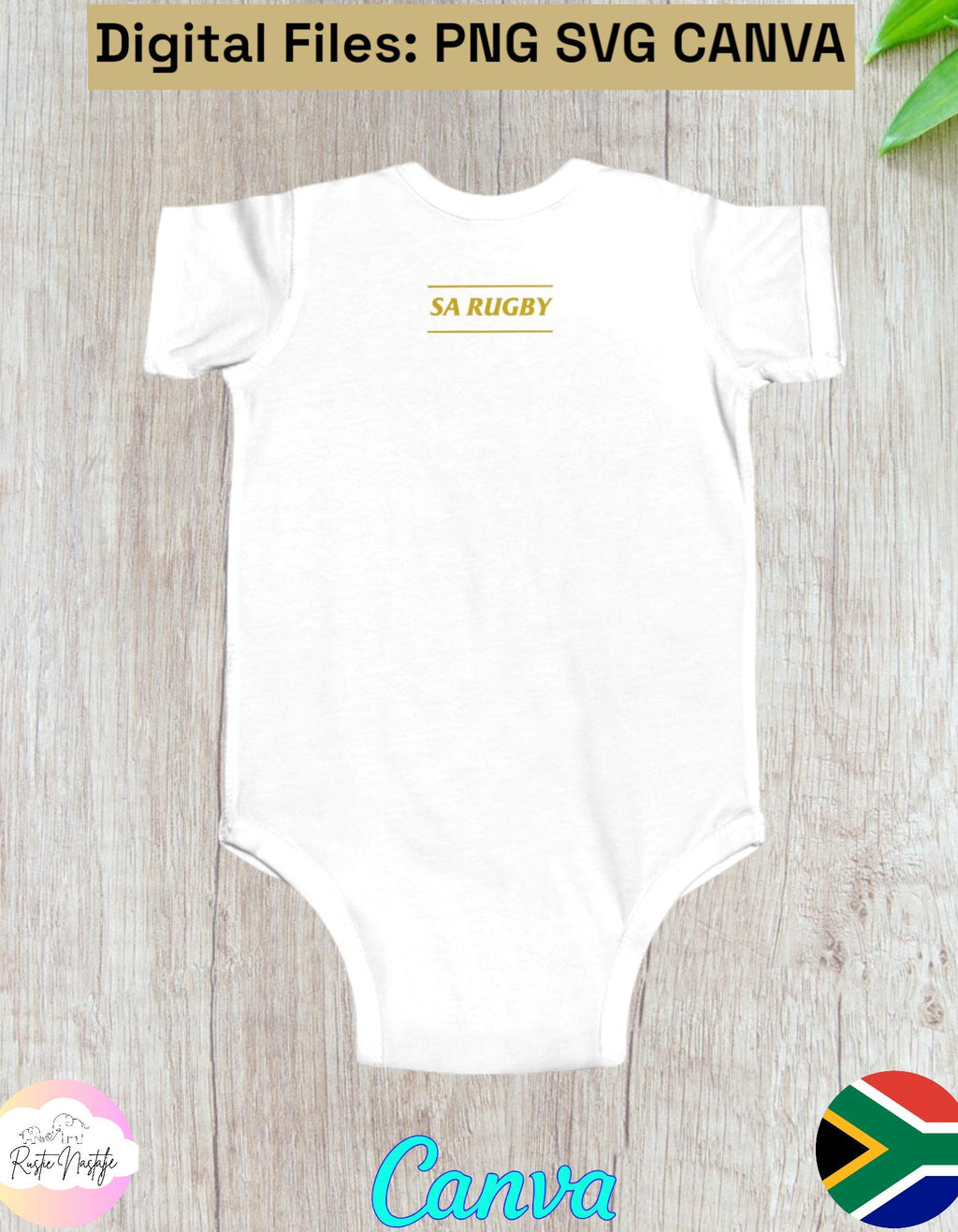 Personalized Baba Bokkie Baby T-Shirt: South African Rugby Fan