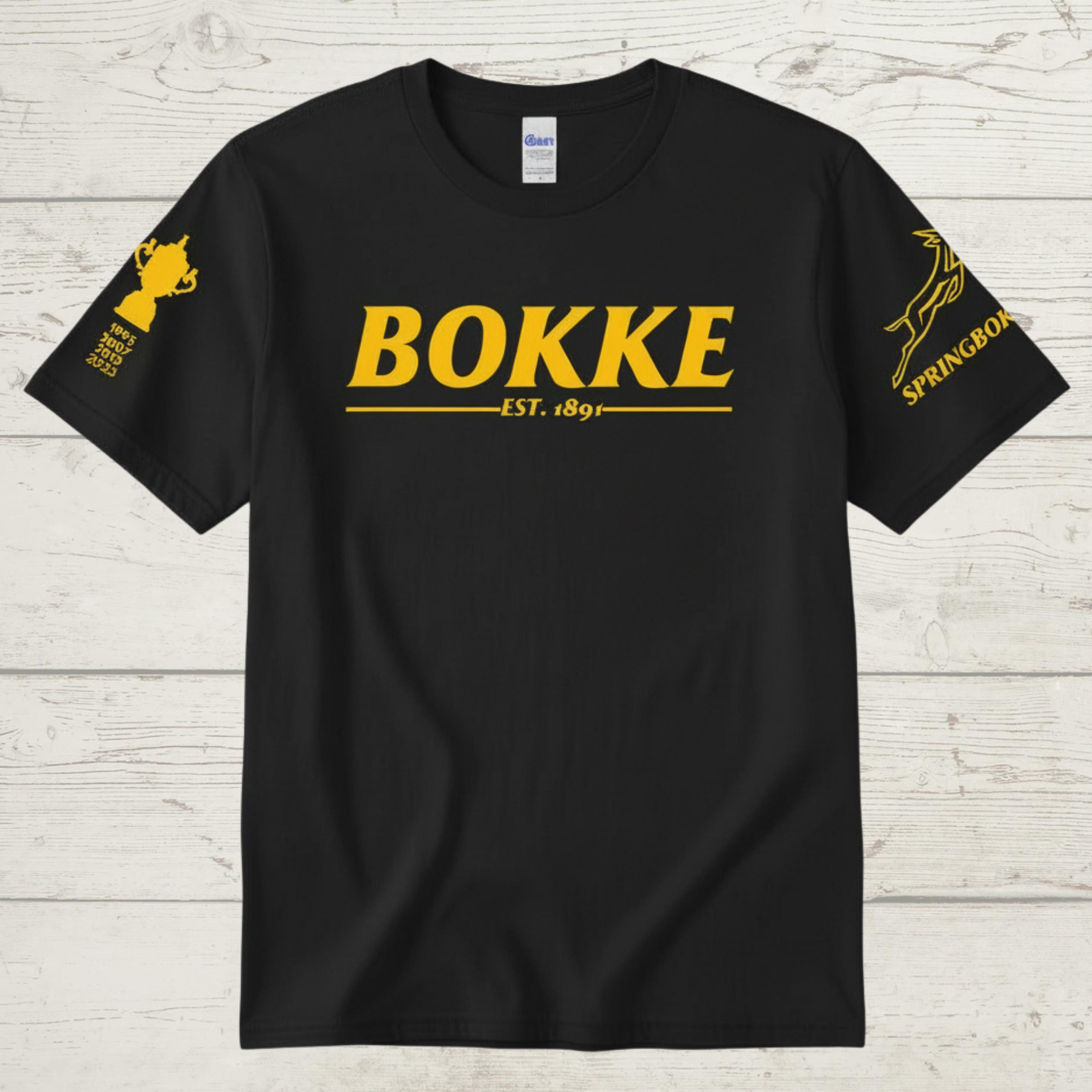 Bokke Rugby Shirt South Africa Fan Gift, Springbok Champion T-Shirt, SA Heritage Apparel, Green and Gold Supporters Tee, Unisex Adult Top