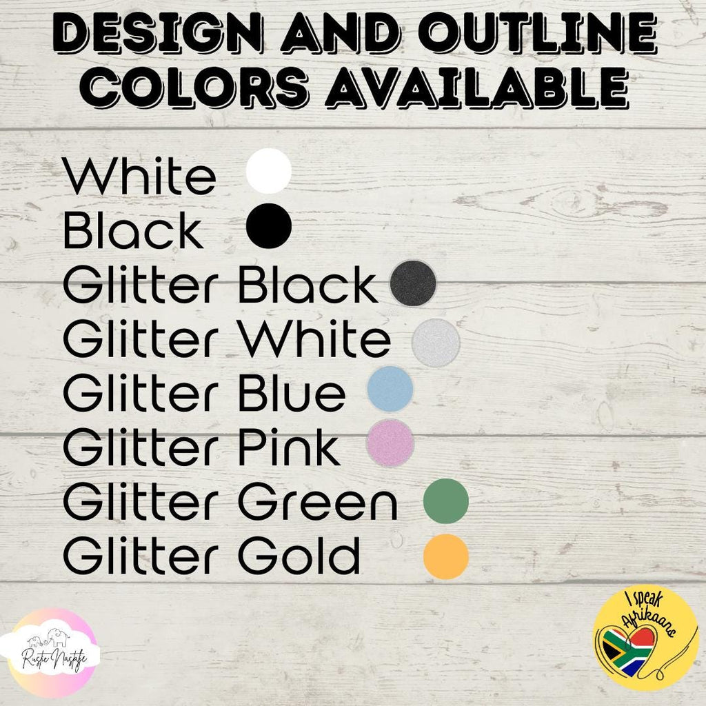 Glitter Afrikaner Boer Sticker – Laptop, Water Bottle Decal