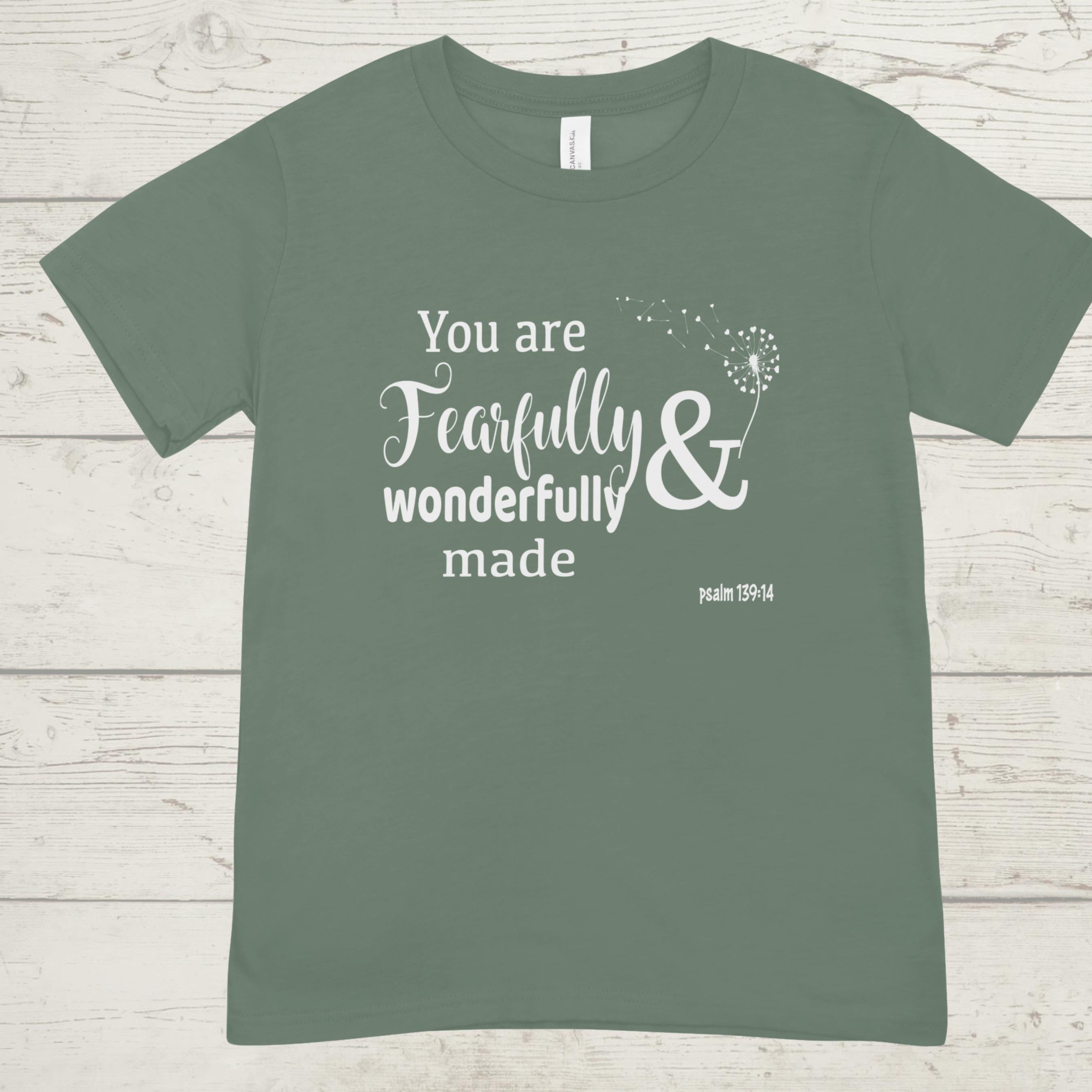 Psalm 139:14 Christian T-Shirt | Fearfully Wonderfully Made Tee
