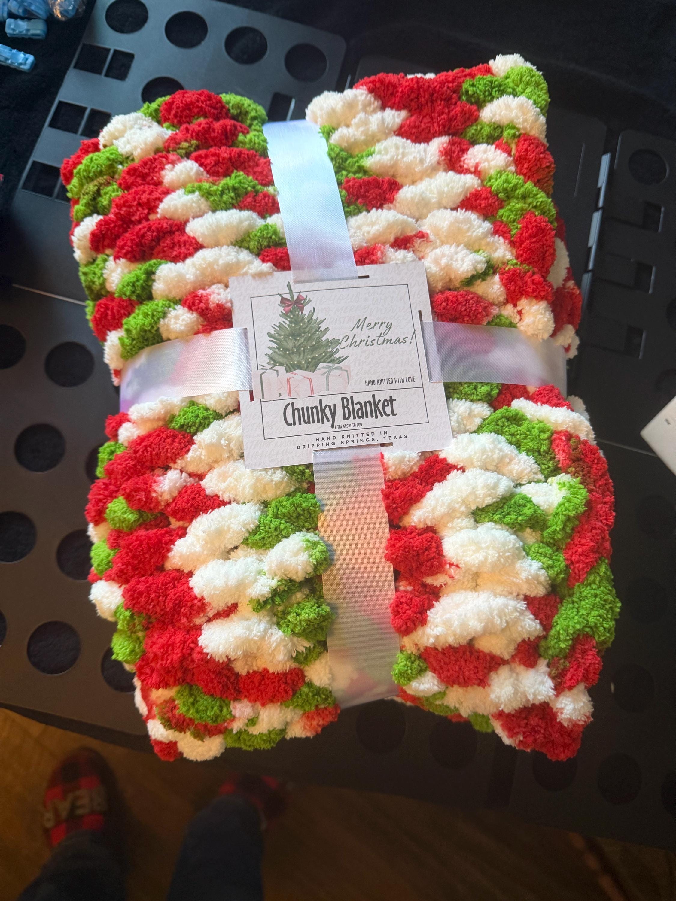 Personalized Monogram Chunky Knit Chenille Blanket gift