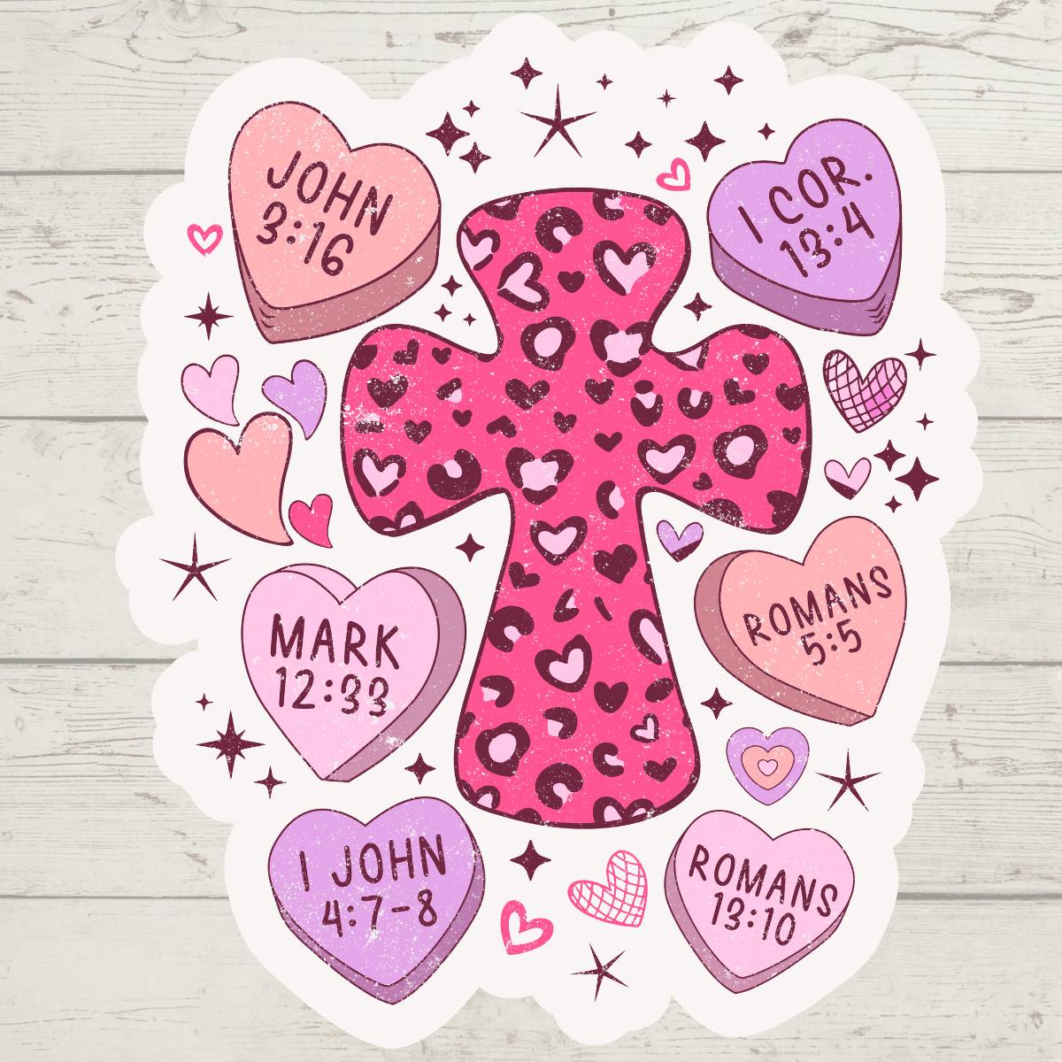 Christian Valentine's Day Stickers, Bible Verse Decals (Set of 10)