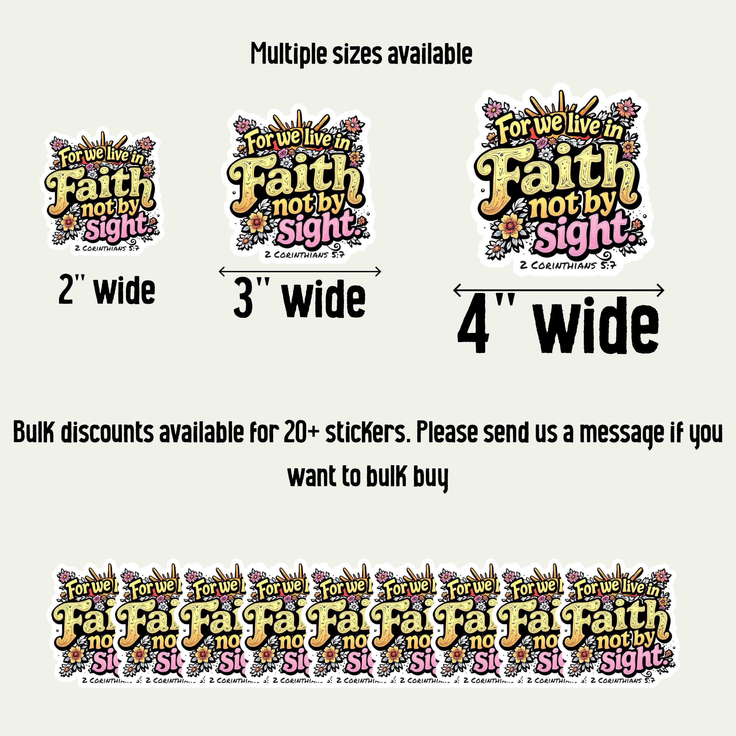 Faith Not By Sight Sticker: Christian Bible Verse Vinyl Decal