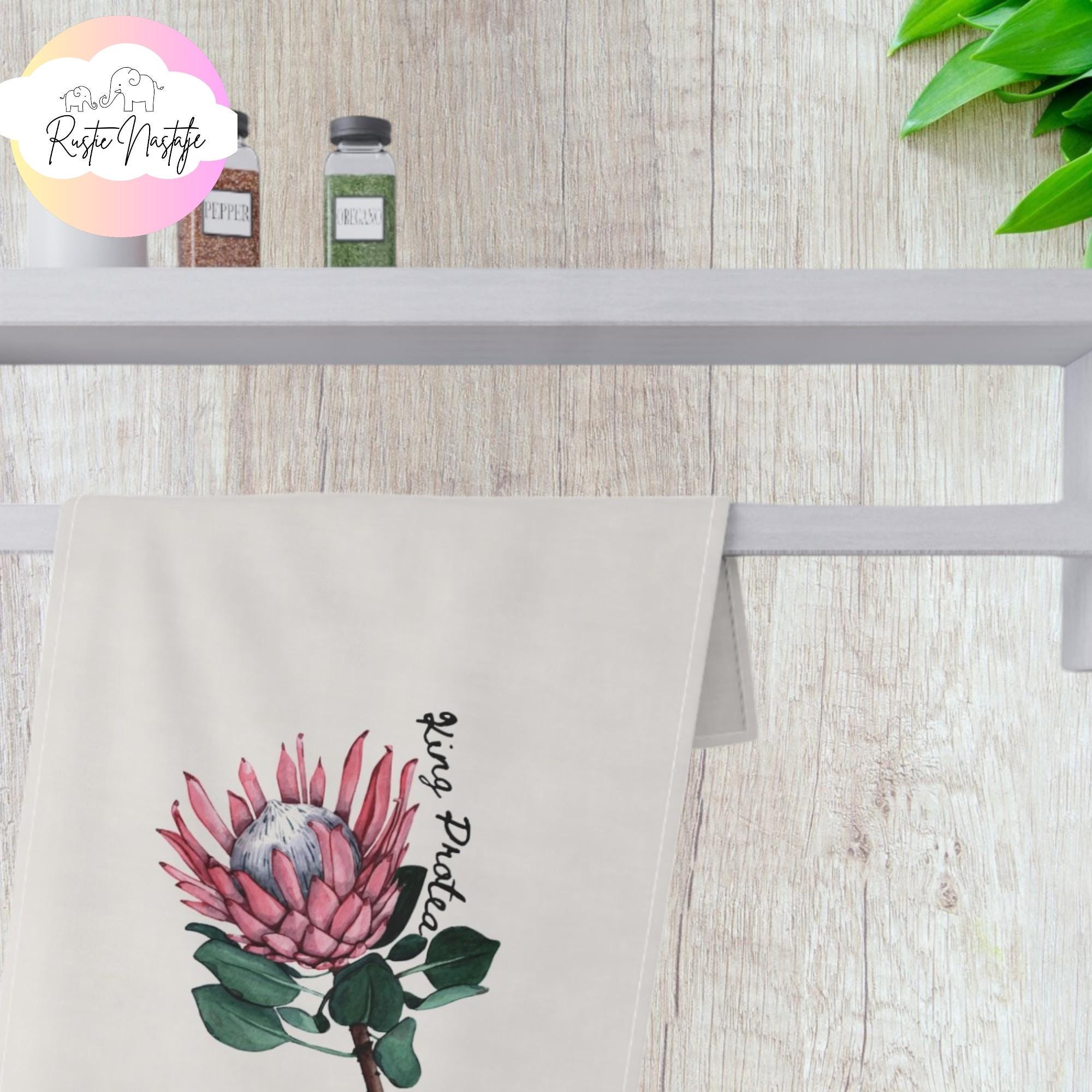 Protea Tea Towel: South African Floral Kitchen Linens
