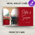 Personalized Metal Wallet Card • Wedding Photo & Vows Keepsake