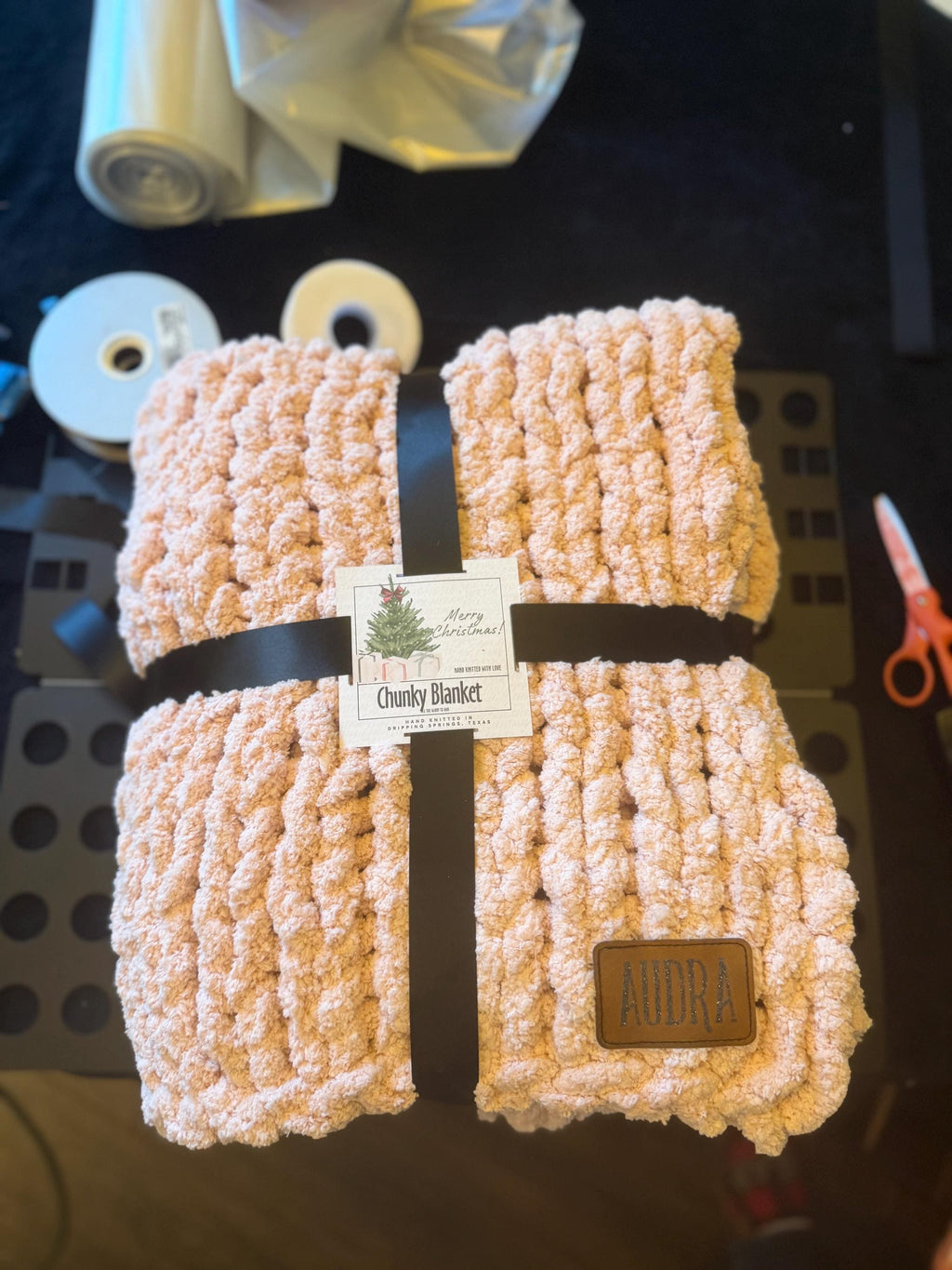 Personalized Monogram Chunky Knit Chenille Blanket gift