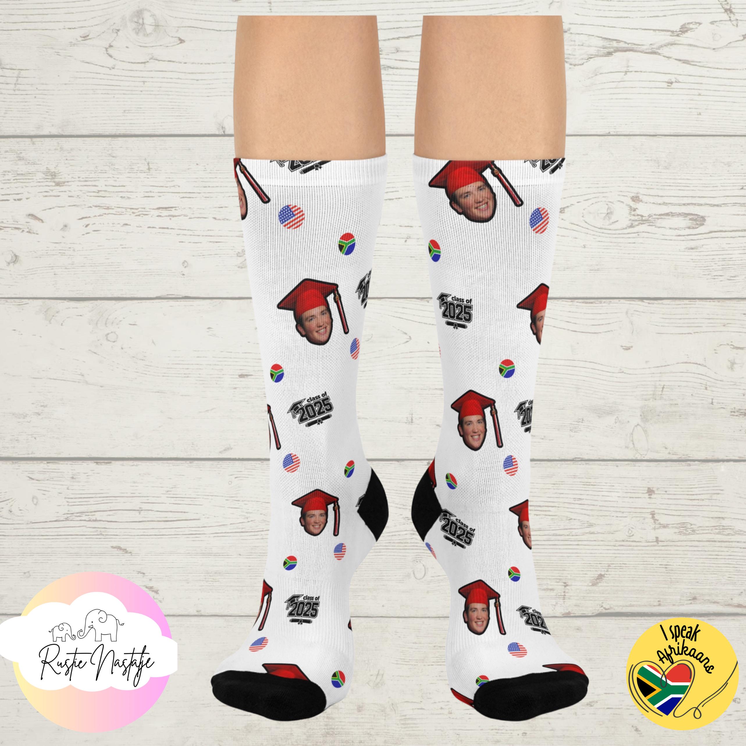 Personalized Graduation Socks: Custom Face Photo Gift