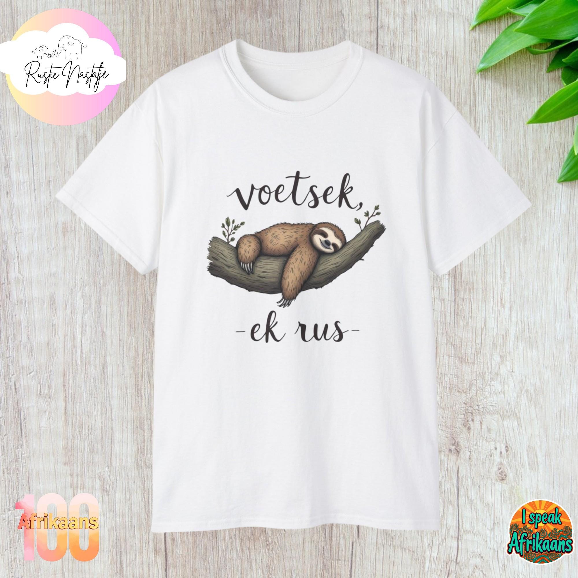 Afrikaans Sloth T-Shirt: Funny South African Tee