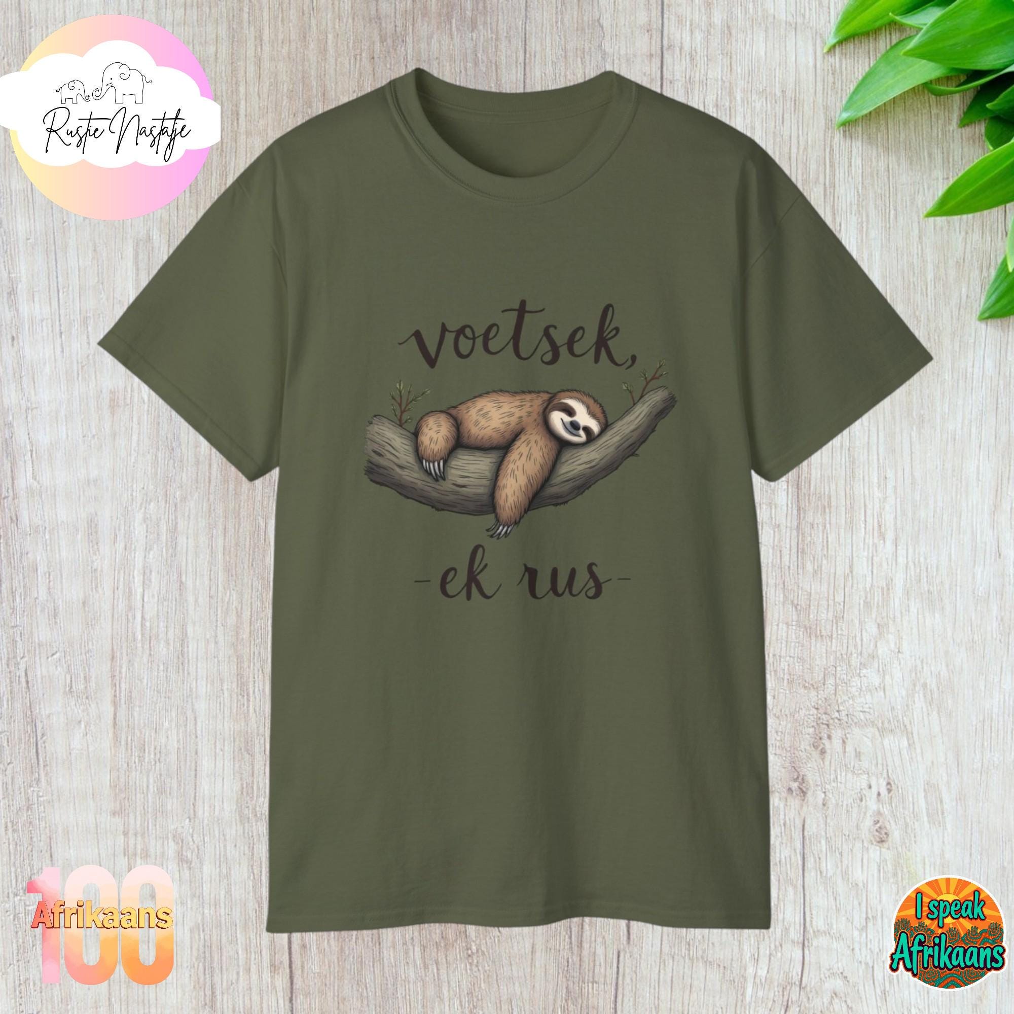 Afrikaans Sloth T-Shirt: Funny South African Tee
