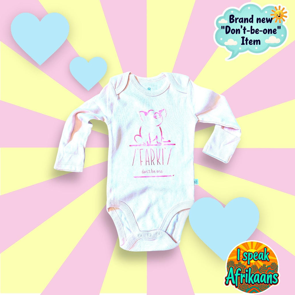 Afrikaans Baby Bodysuit, "Farki" Pig Onesie