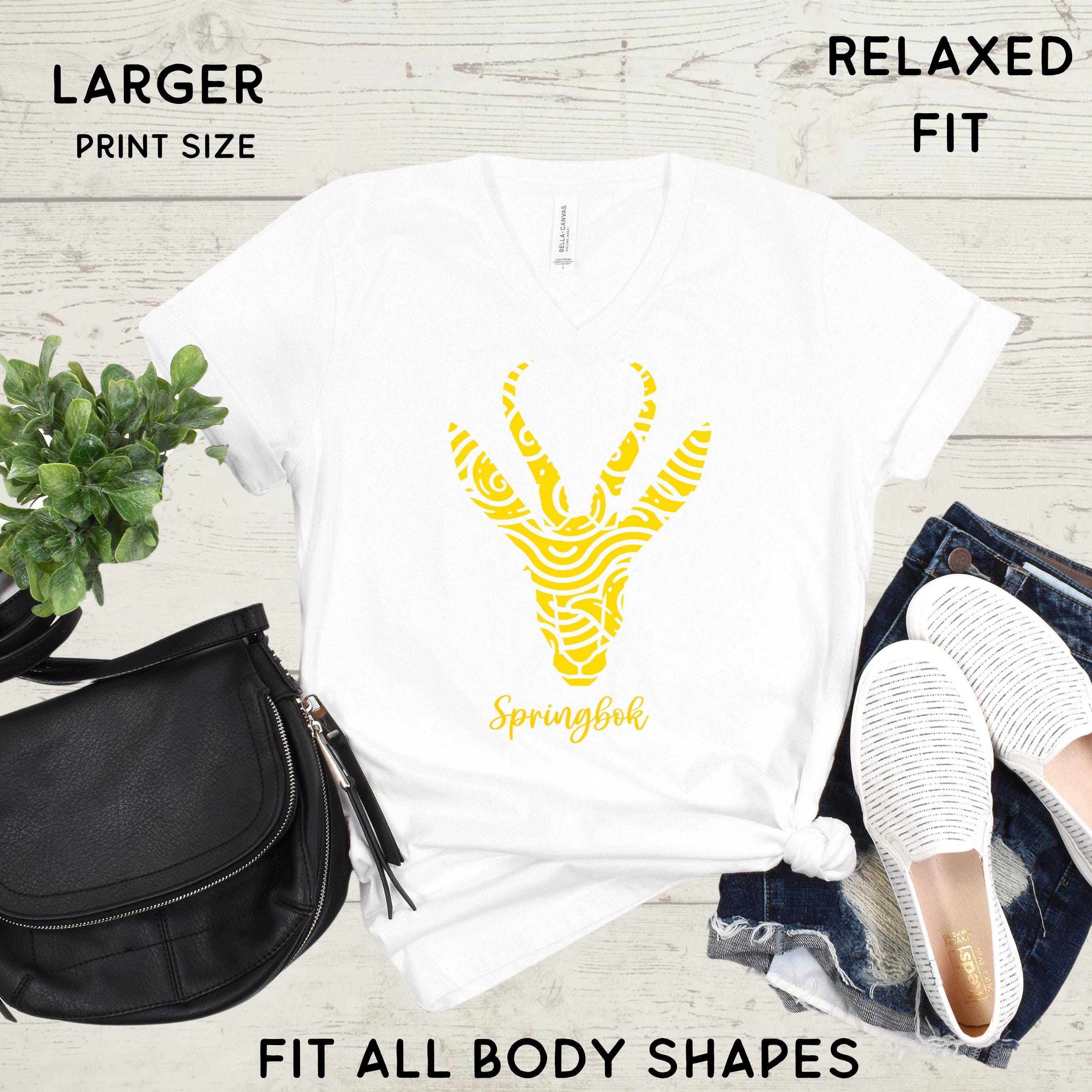 Women's Springbok V-Neck T-Shirt: South African Rugby Fan Tee