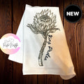 Protea Sketch Kitchen Towel: South African Floral Linens