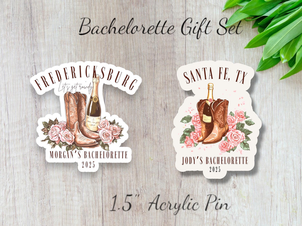 Custom Bachelorette Gift Set: Magnetic Bookmark & Acrylic Pin