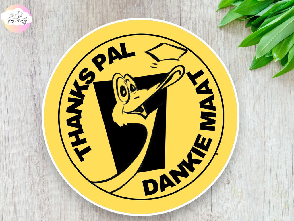 Funny Ostrich Garbage Can Stickers: South African Nostalgia Decals