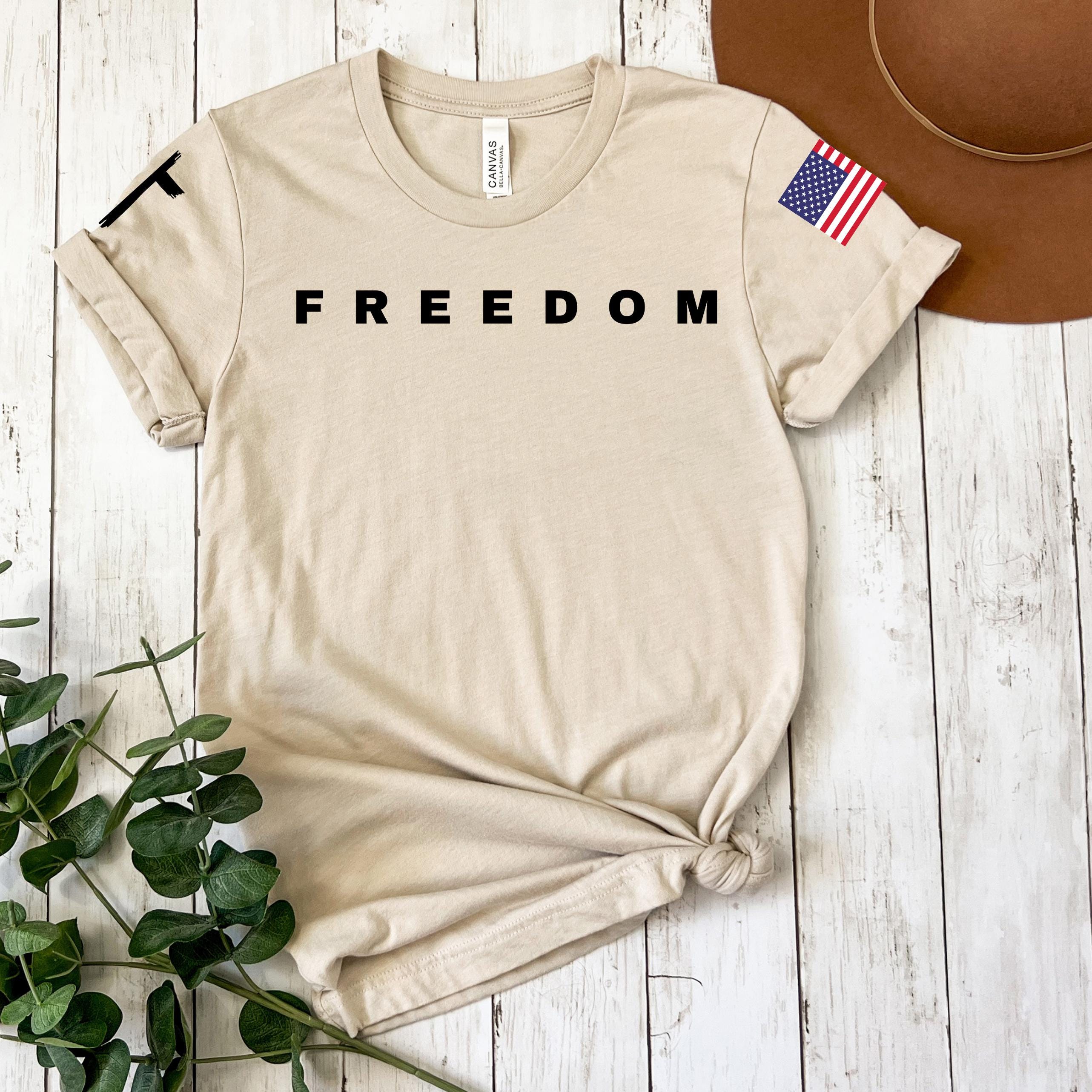 Christian Freedom T-Shirt: Patriotic Flag, Jesus Died Charlie Kirk