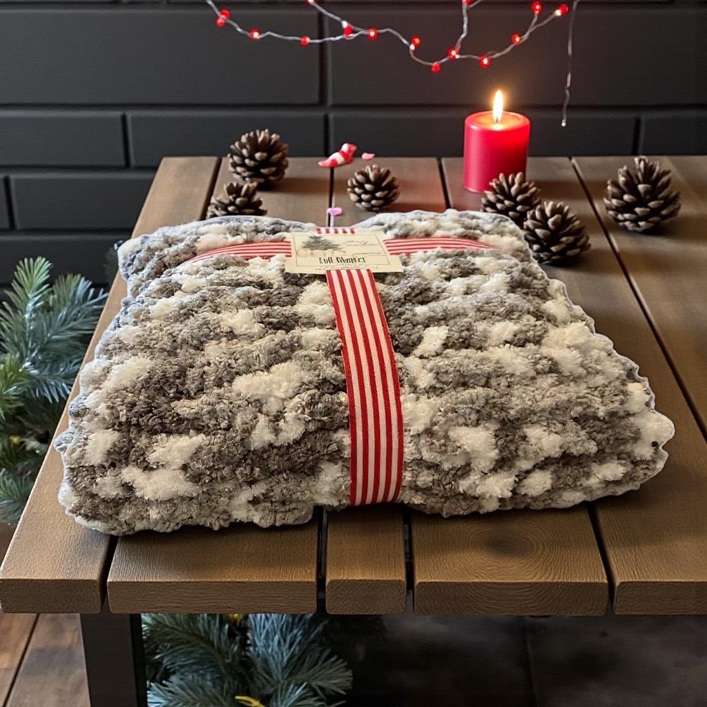 Personalized Monogram Chunky Knit Chenille Blanket gift