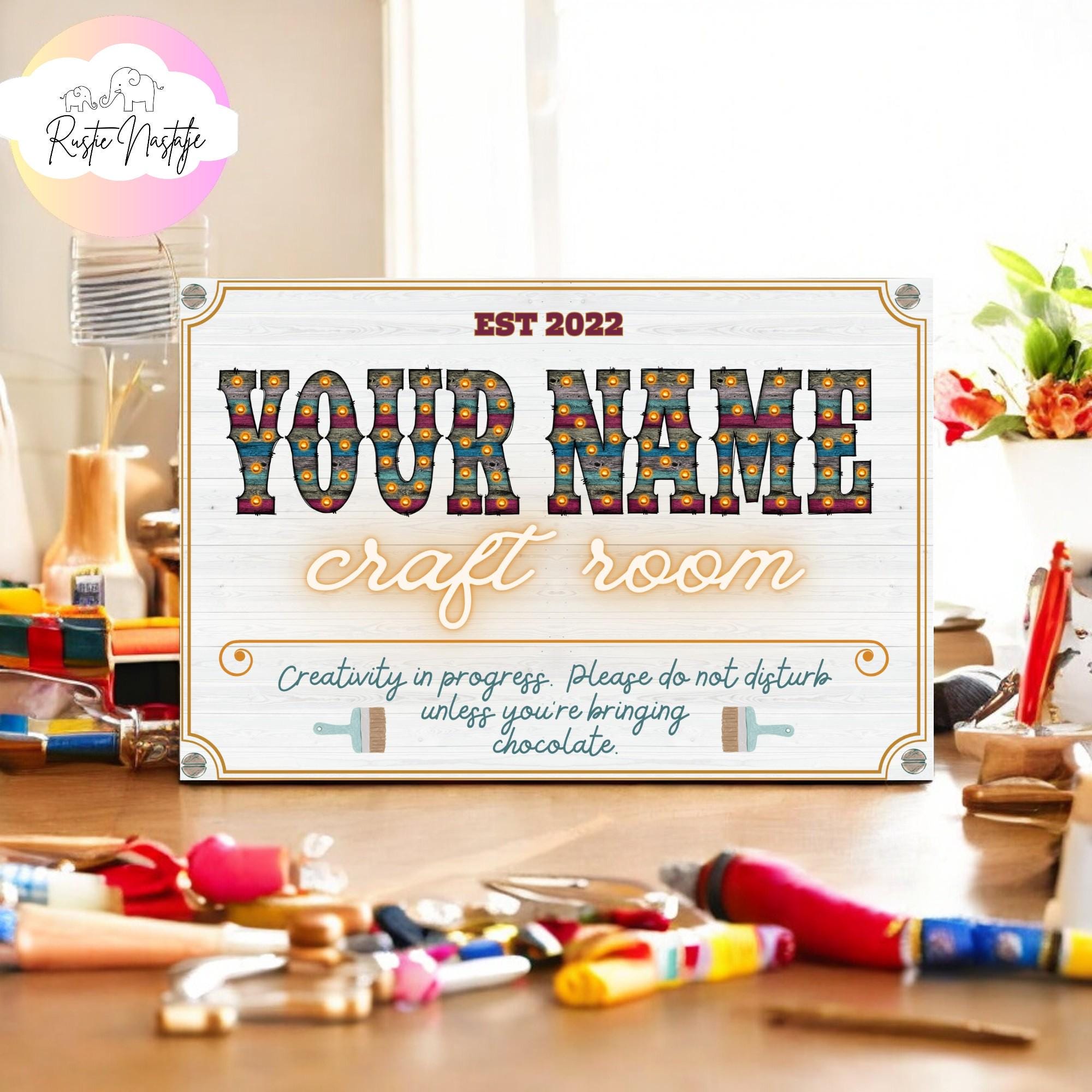 Custom Craft Room Metal Sign: Vintage-Inspired Personalized Decor