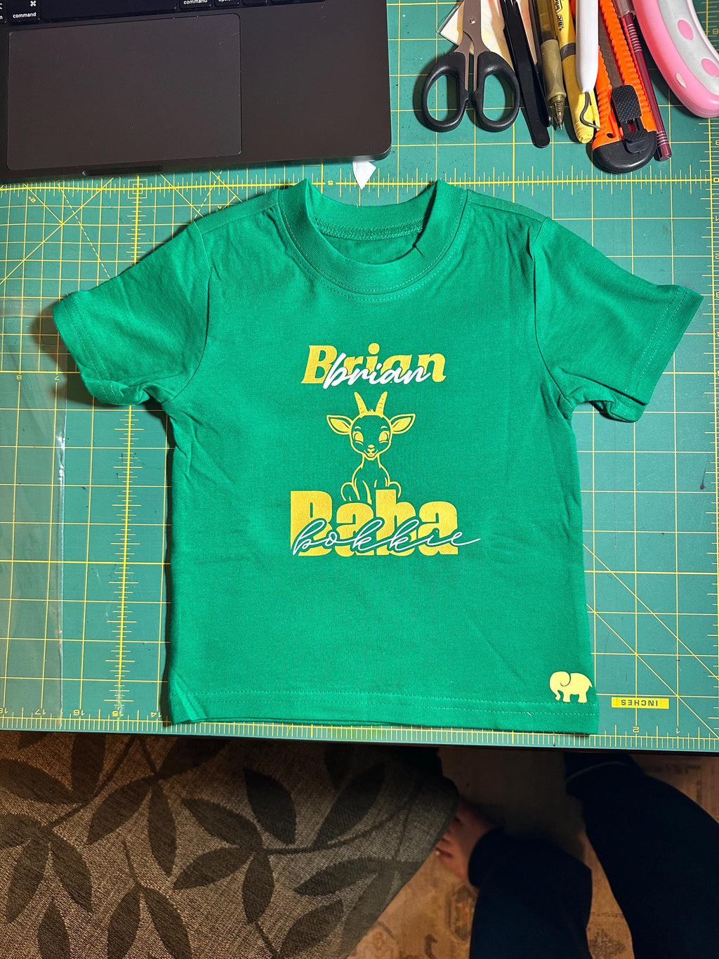 Personalized Baba Bokkie Baby T-Shirt: South African Rugby Fan
