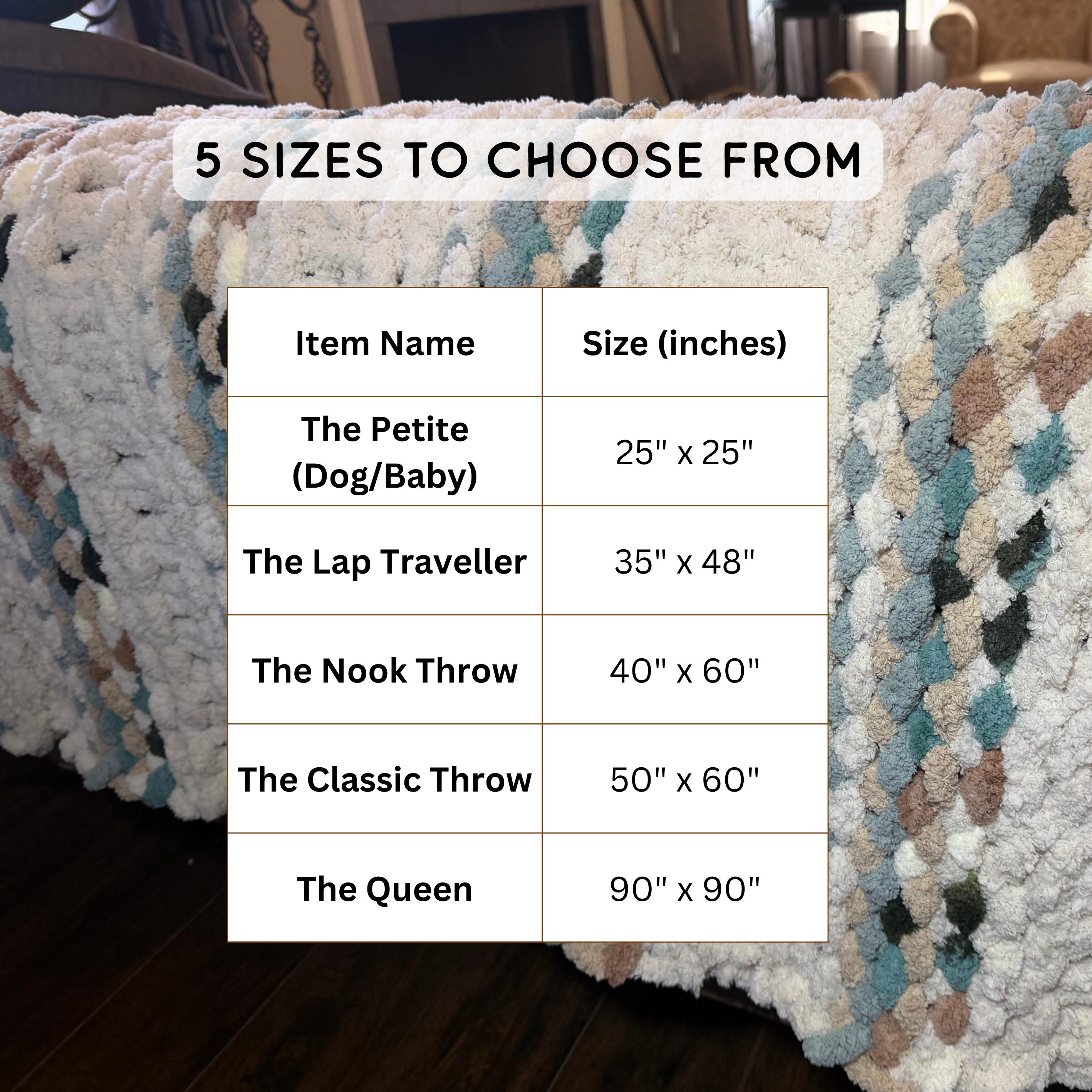Chunky Knit Chenille Throw Blanket, Cream & Teal, Pet Friendly