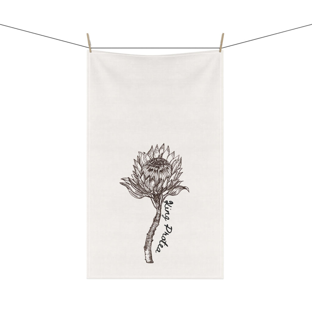 Protea Sketch Kitchen Towel: South African Floral Linens