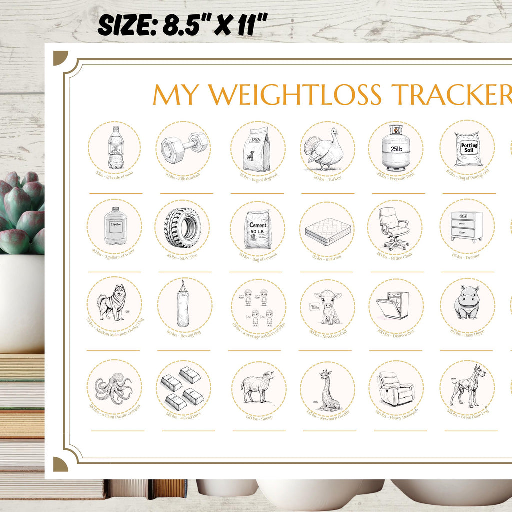Diet Milestone Gift: Holographic Weight Loss Tracker and Stickers Set