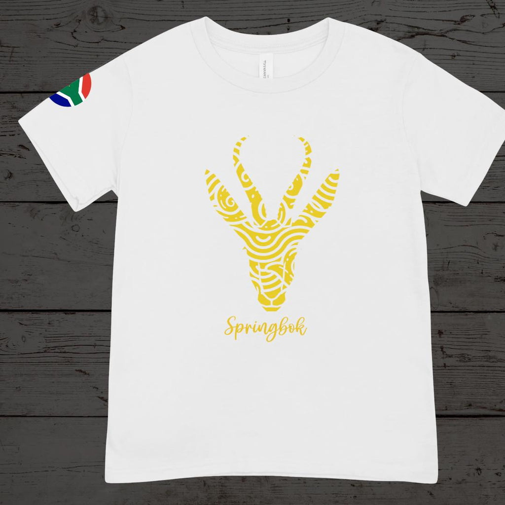 Springbok Rugby T-Shirt: South Africa Supporter Tee, African Tribal Design