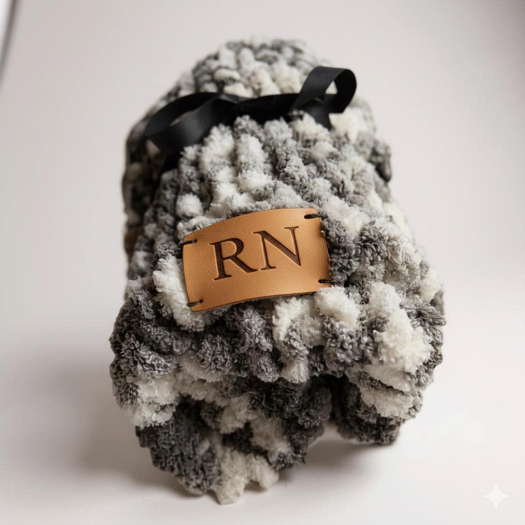 Personalized Monogram Chunky Knit Chenille Blanket Christmas gift