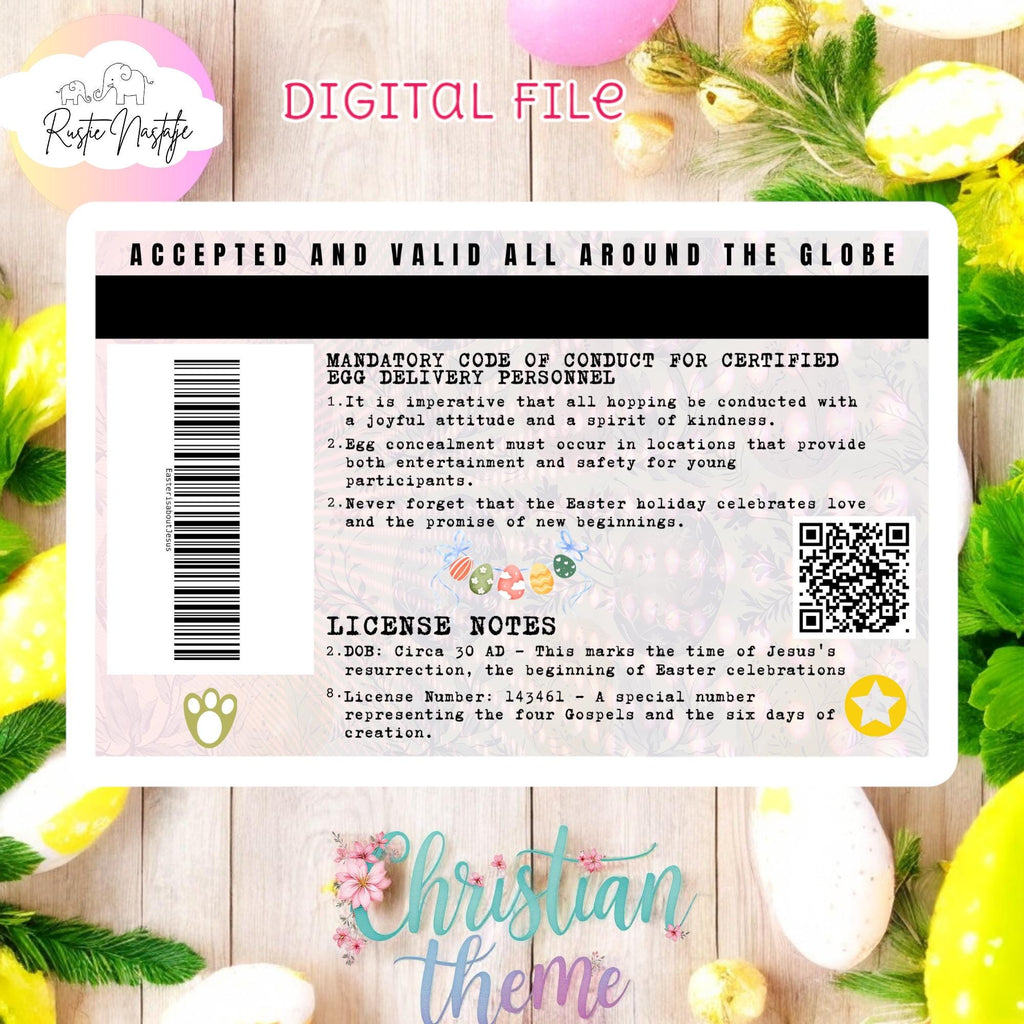 Easter Bunny License: Egg Delivery Permit, Easter Surprise (PNG File)