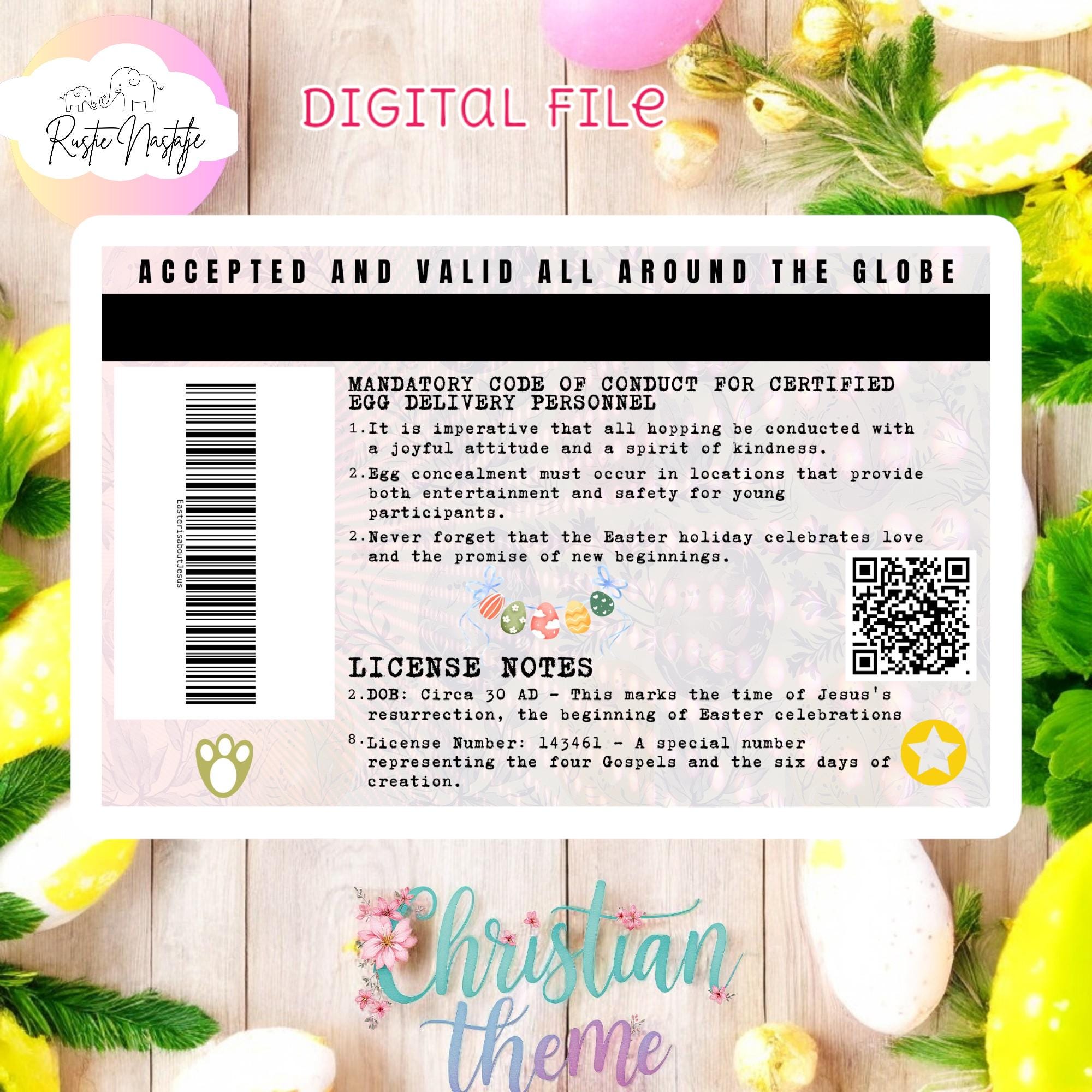 Easter Bunny License: Egg Delivery Permit, Easter Surprise (PNG File)