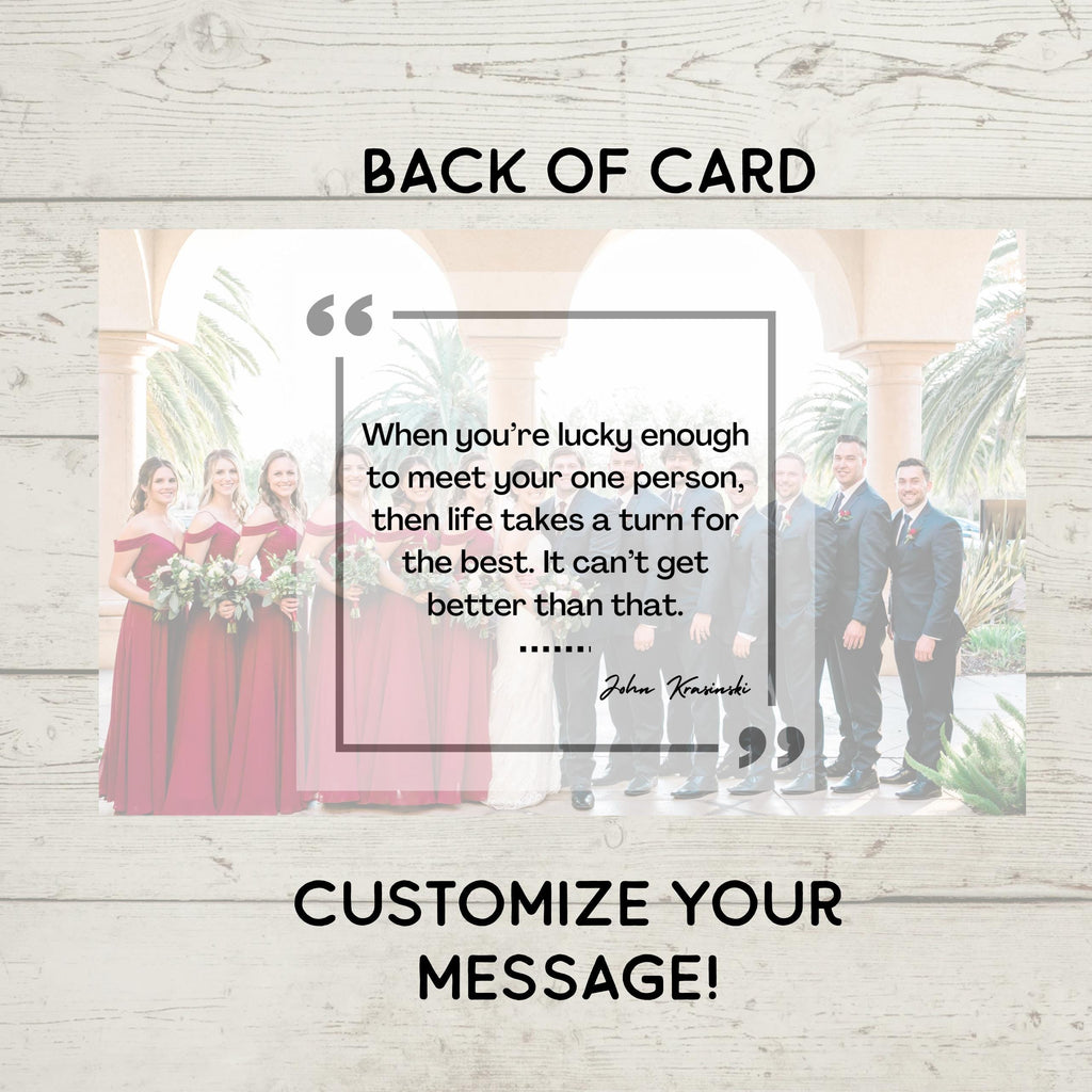 Personalized Metal Wallet Card • Wedding Photo & Vows Keepsake