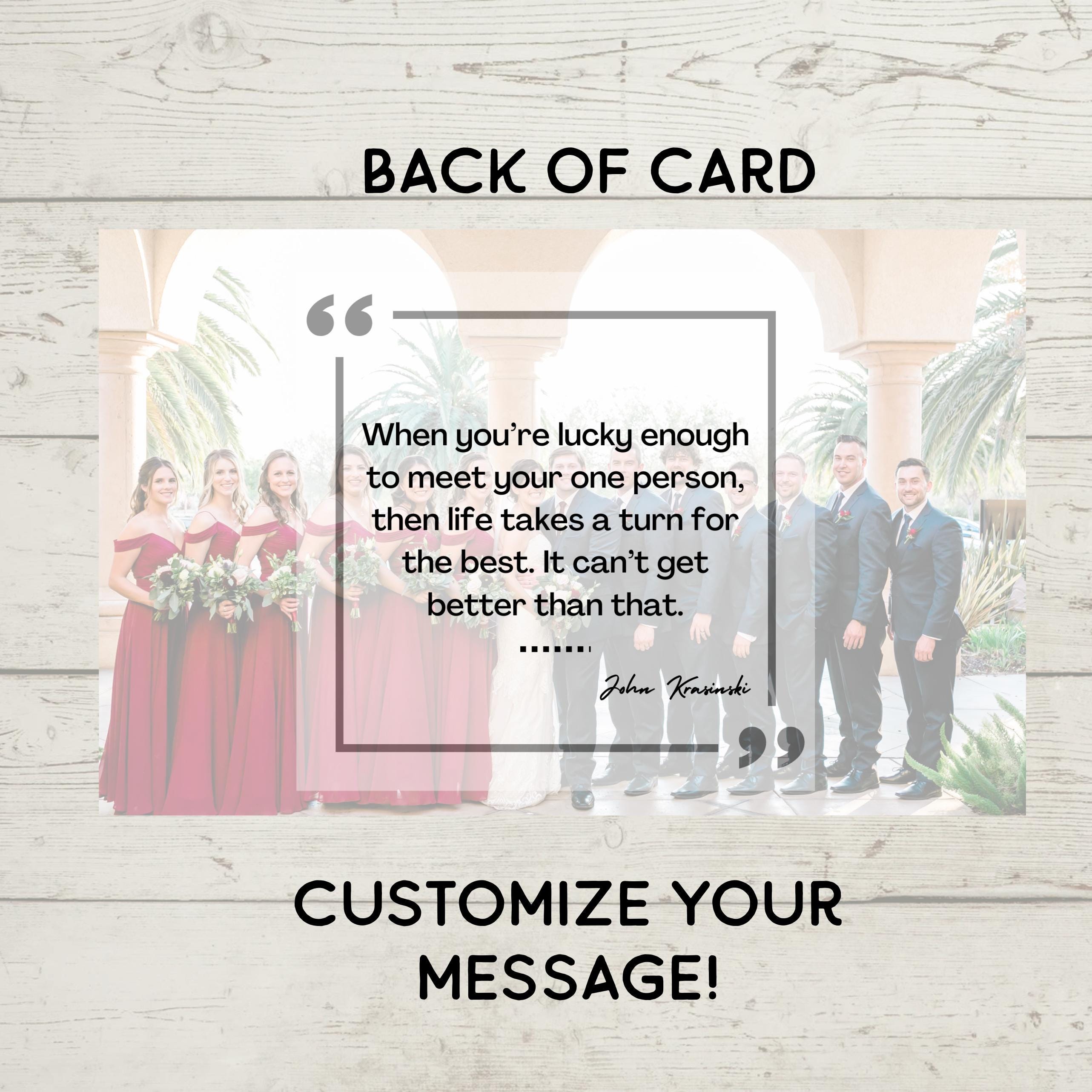 Personalized Metal Wallet Card • Wedding Photo & Vows Keepsake