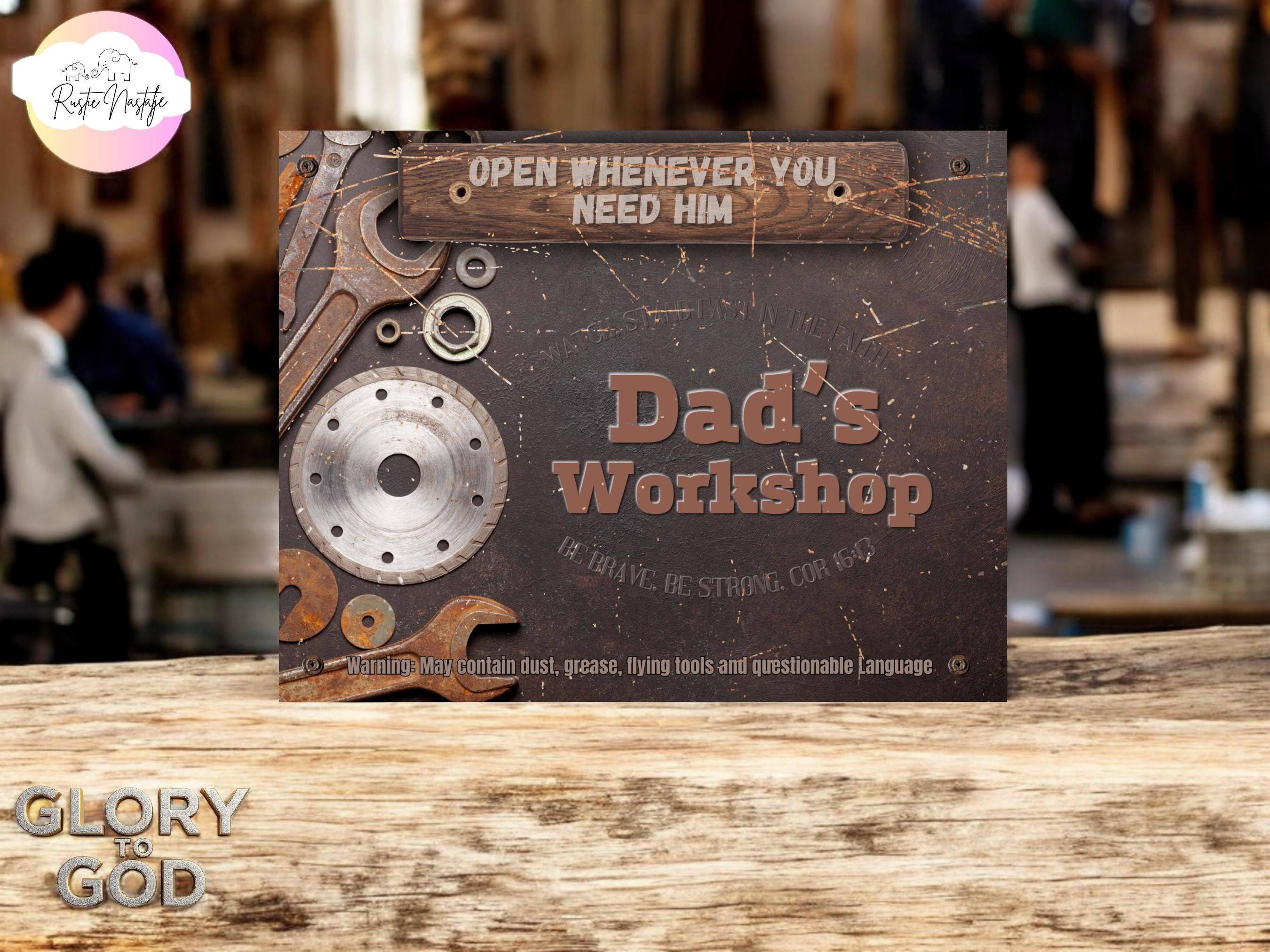Custom Metal Workshop Sign: Vintage Garage Decor for Dad