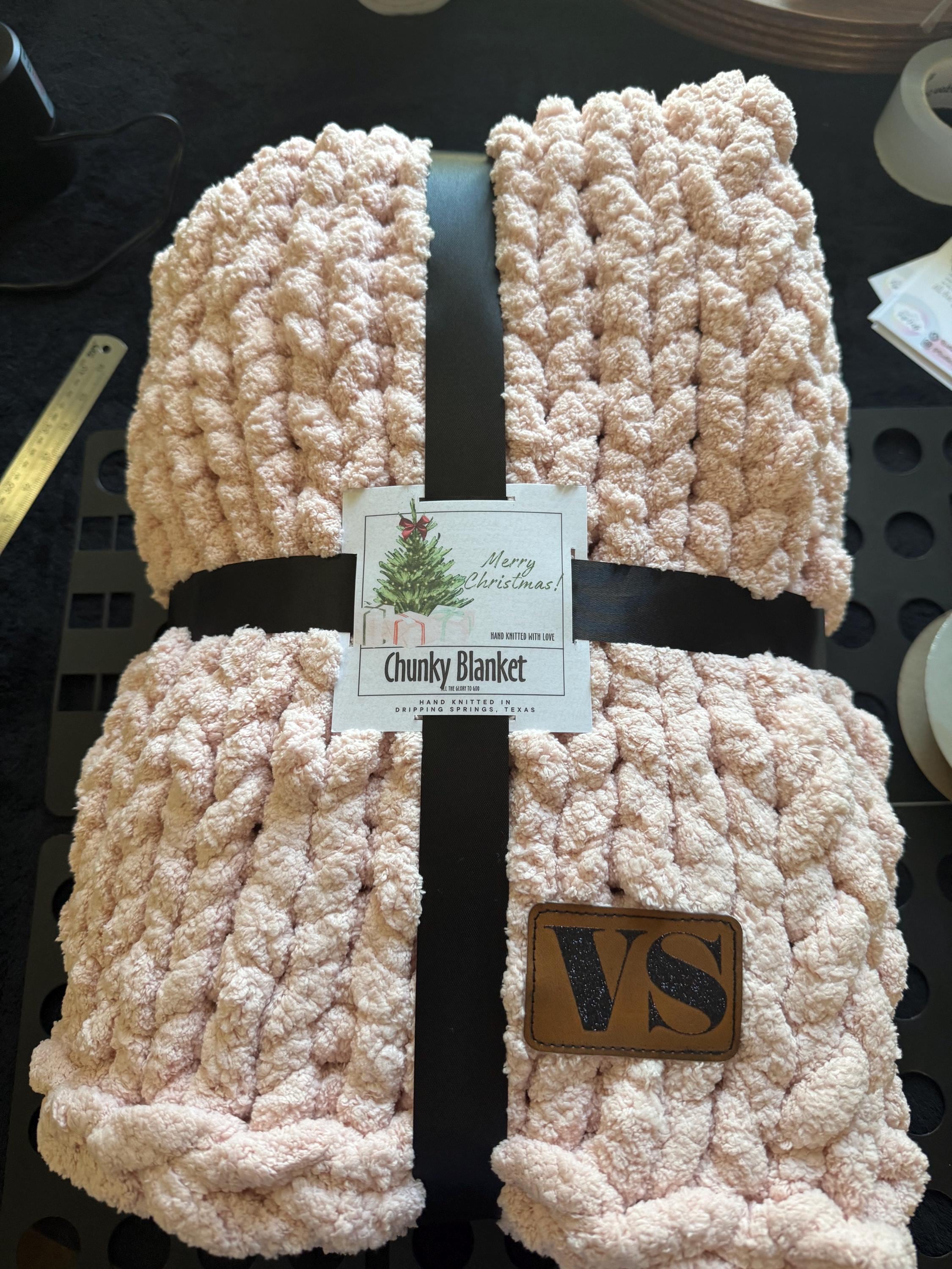 Personalized Monogram Chunky Knit Chenille Blanket gift