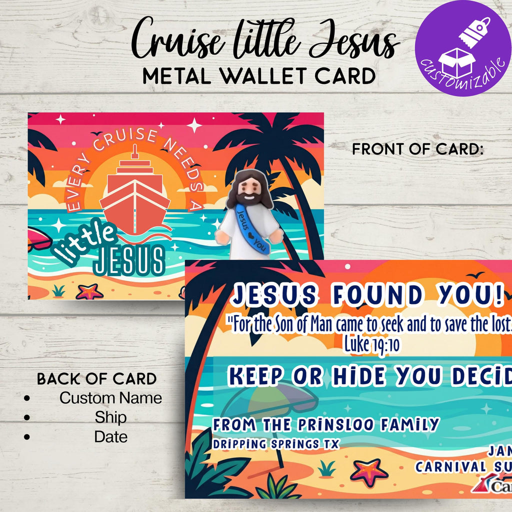 Personalized Cruise Duck Drop | Little Jesus Metal Wallet Card