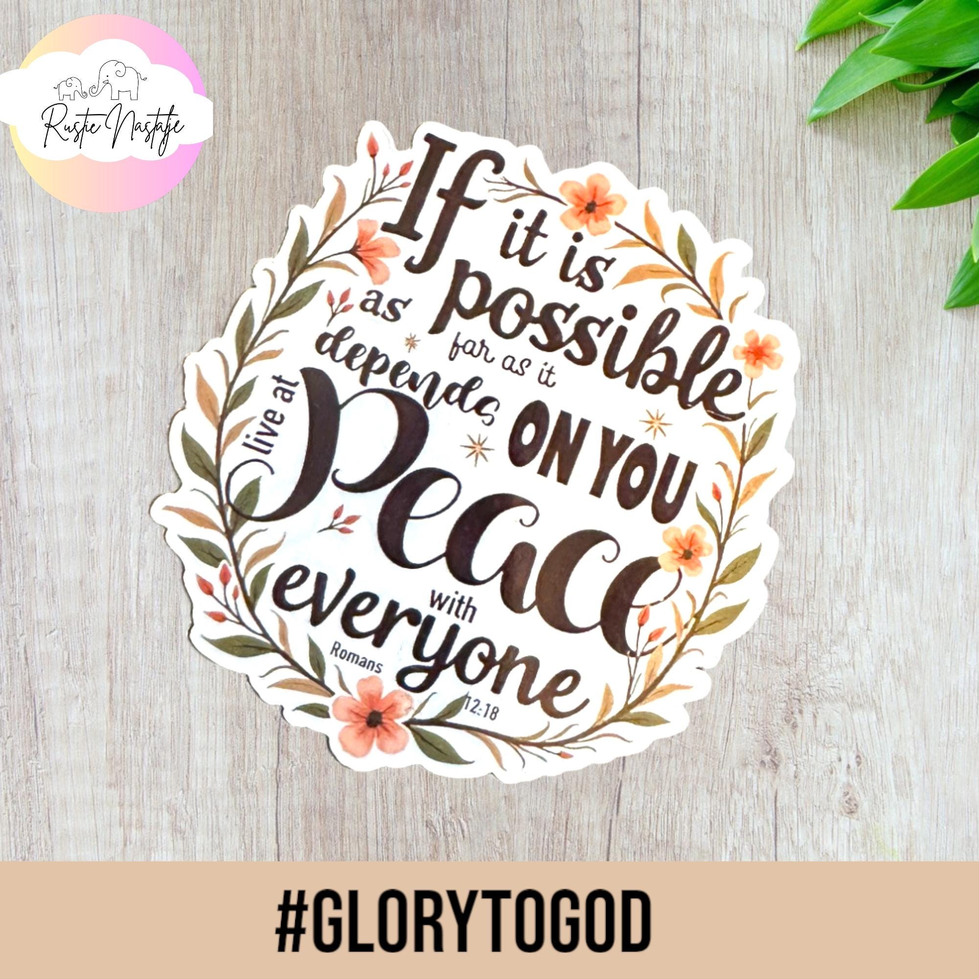 Live at Peace Christian Sticker: Waterproof Vinyl Decal