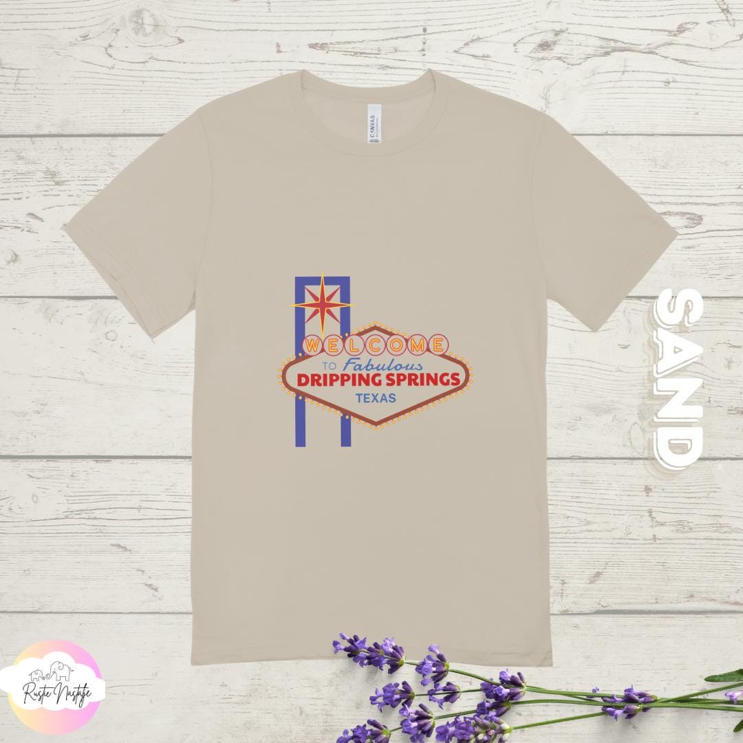 Dripping Springs Texas T-Shirt: Retro Welcome Sign, Unisex Fit