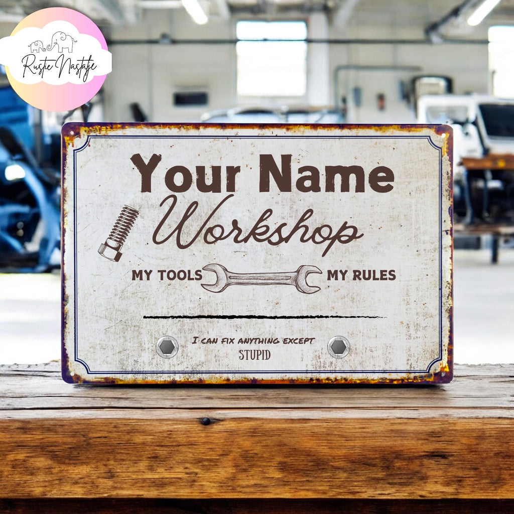 Custom Metal Garage Sign: Vintage Style Mechanic Gift