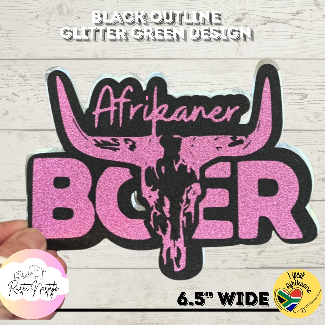 Glitter Afrikaner Boer Sticker – Laptop, Water Bottle Decal
