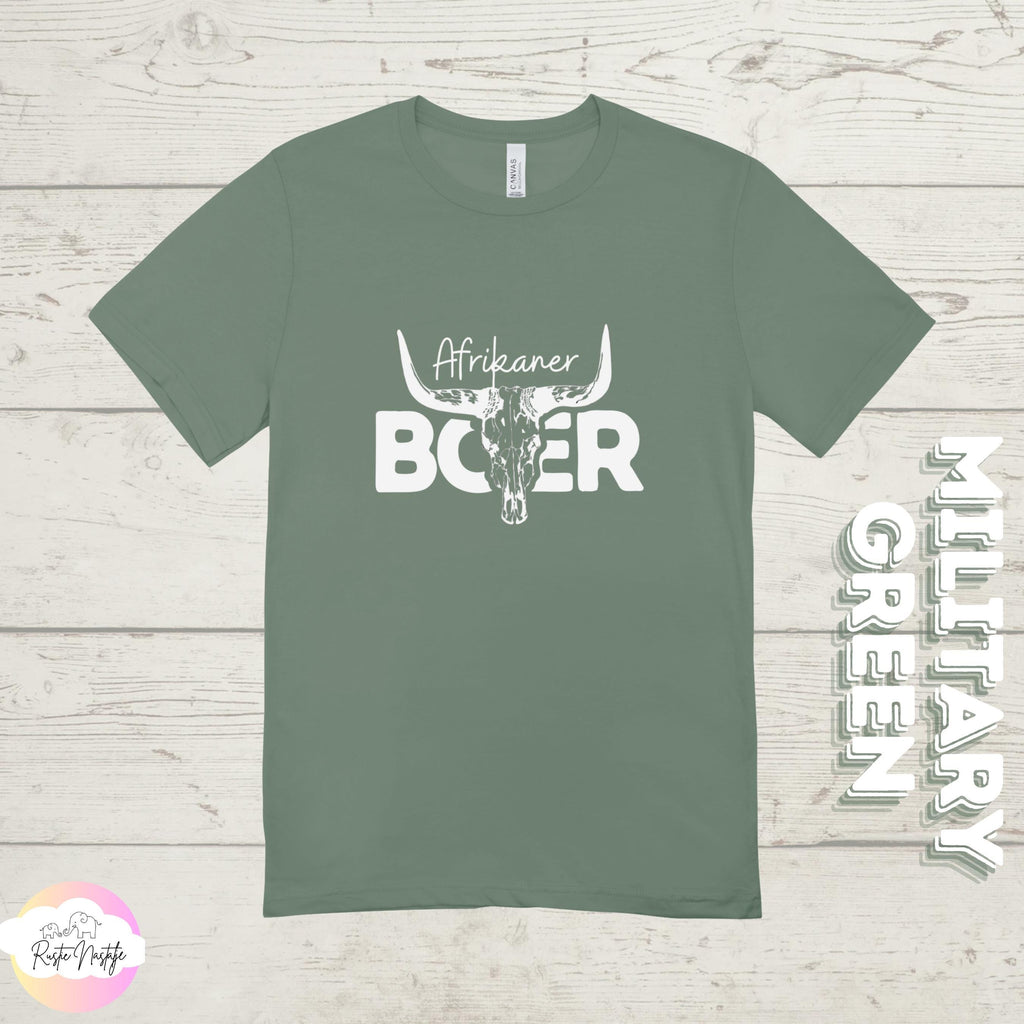 Afrikaner Boer T-Shirt: South African Heritage Bull Skull Graphic
