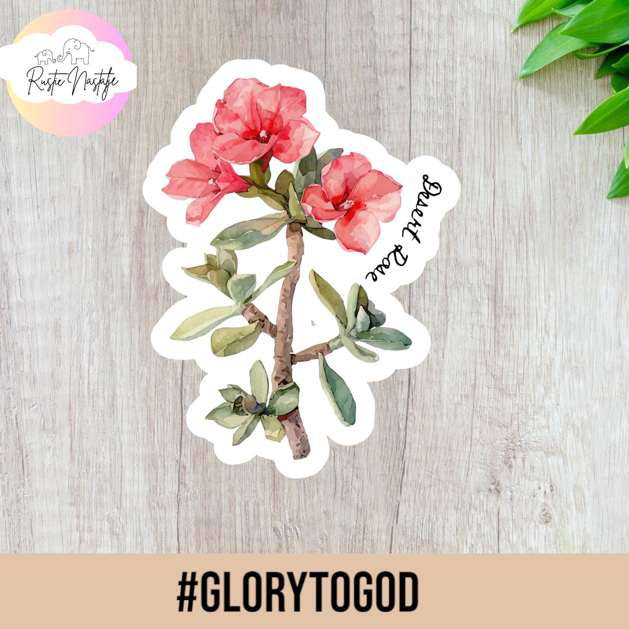 West African Flower Sticker Set: Botanical Decals for Laptop, Planner