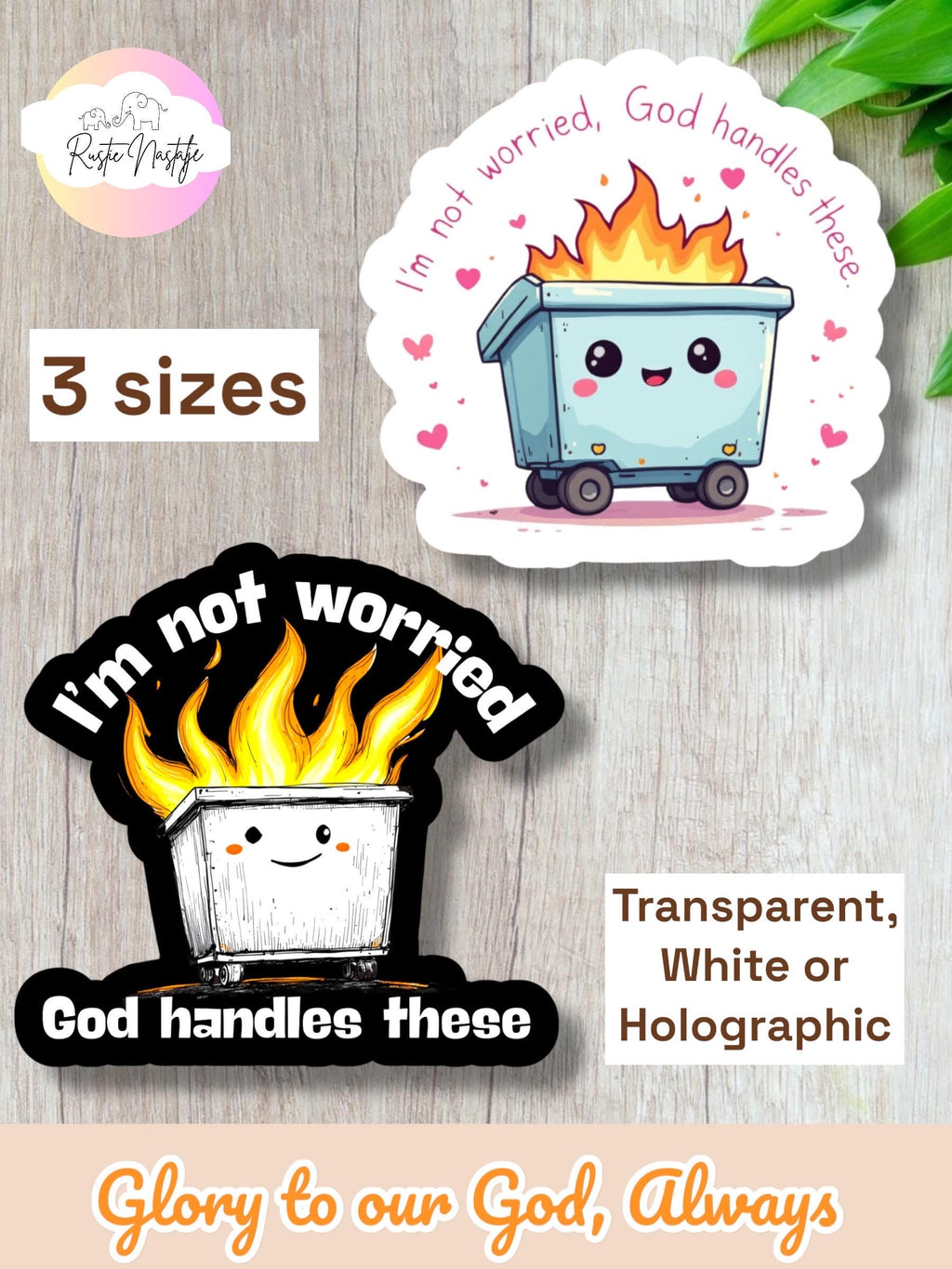 Dumpster Fire Christian Sticker: Waterproof Vinyl Decal