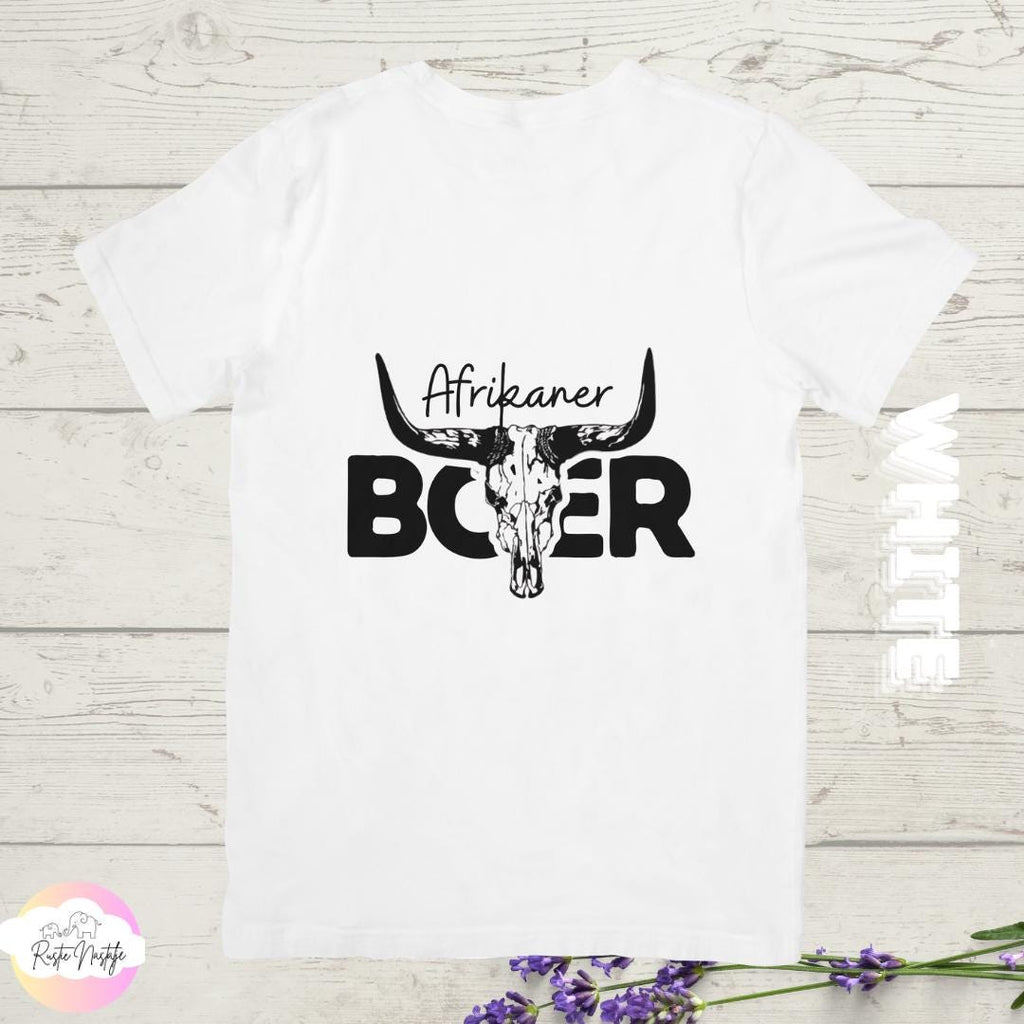 Afrikaner Boer T-Shirt: South African Heritage Bull Skull Graphic