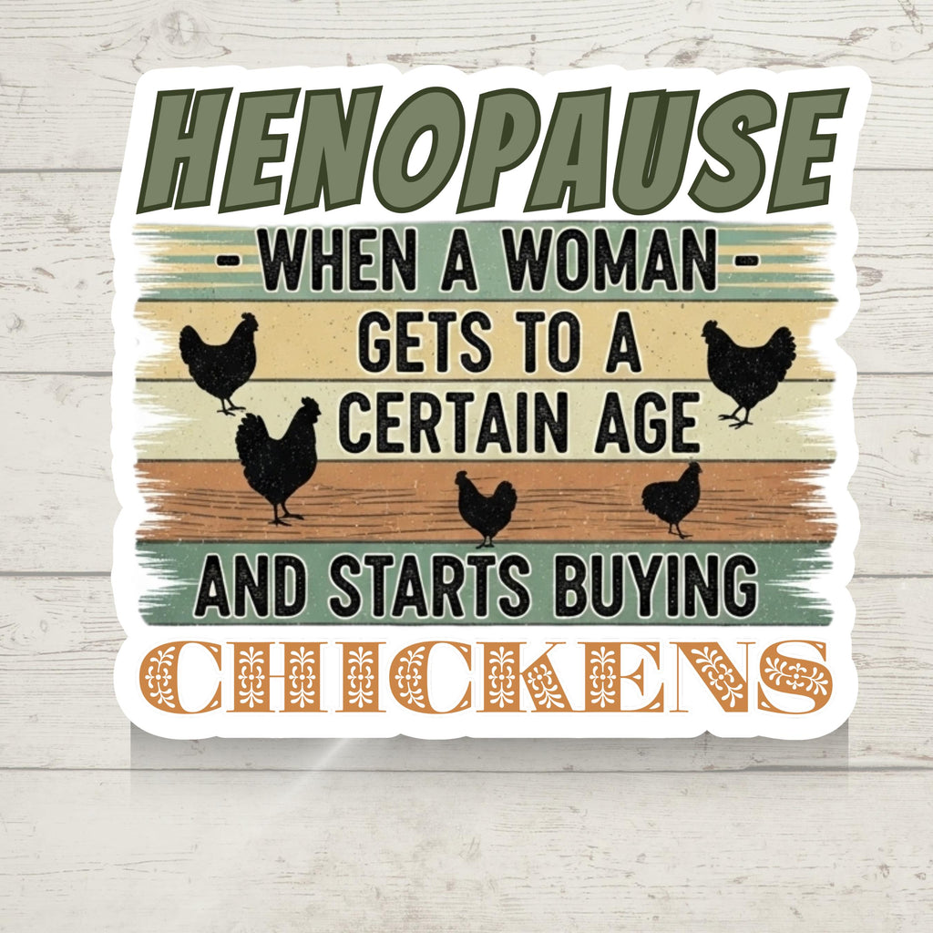 Henopaus Chicken Sticker: Waterproof Vinyl Decal for Laptop, Water Bottle
