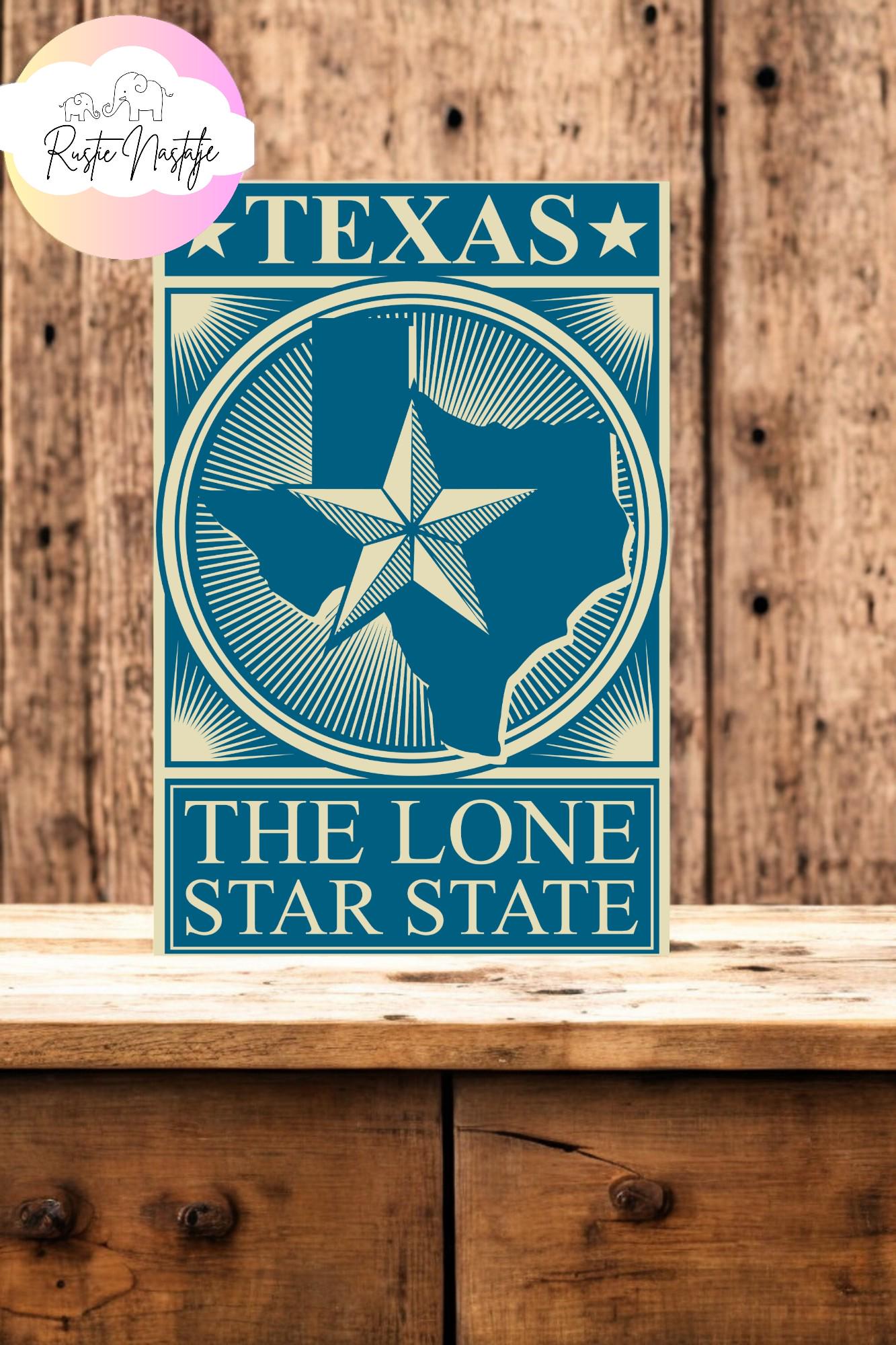 Custom Texas Metal Sign: Vintage Garage Decor, Man Cave Art (10x8)