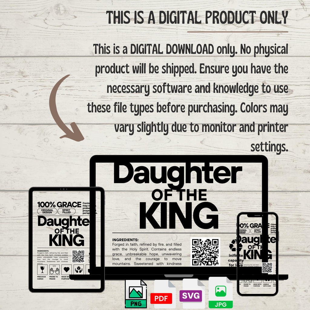 Daughter of the King SVG | Christian Shirt Design (Digital Download)