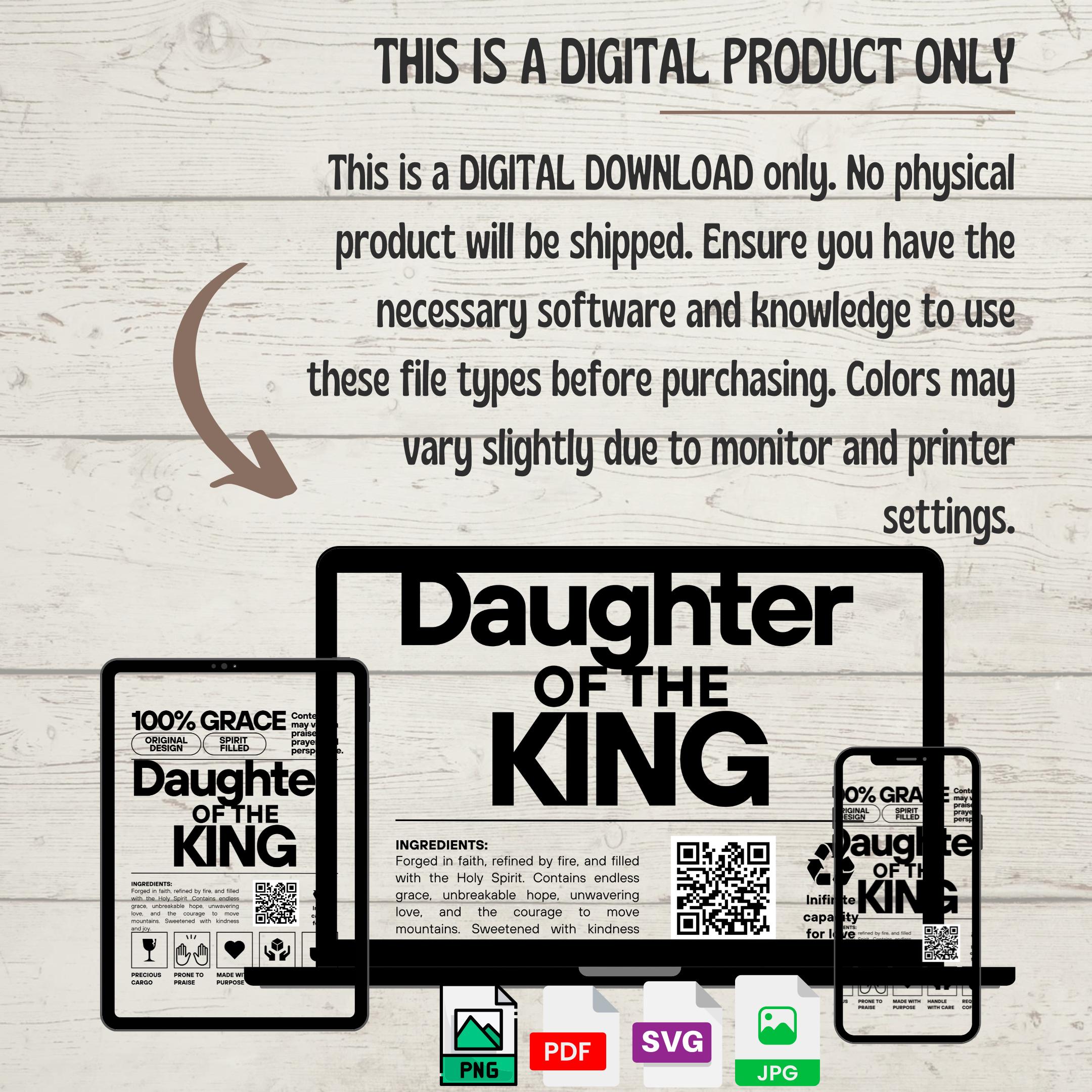 Daughter of the King SVG | Christian Shirt Design (Digital Download)