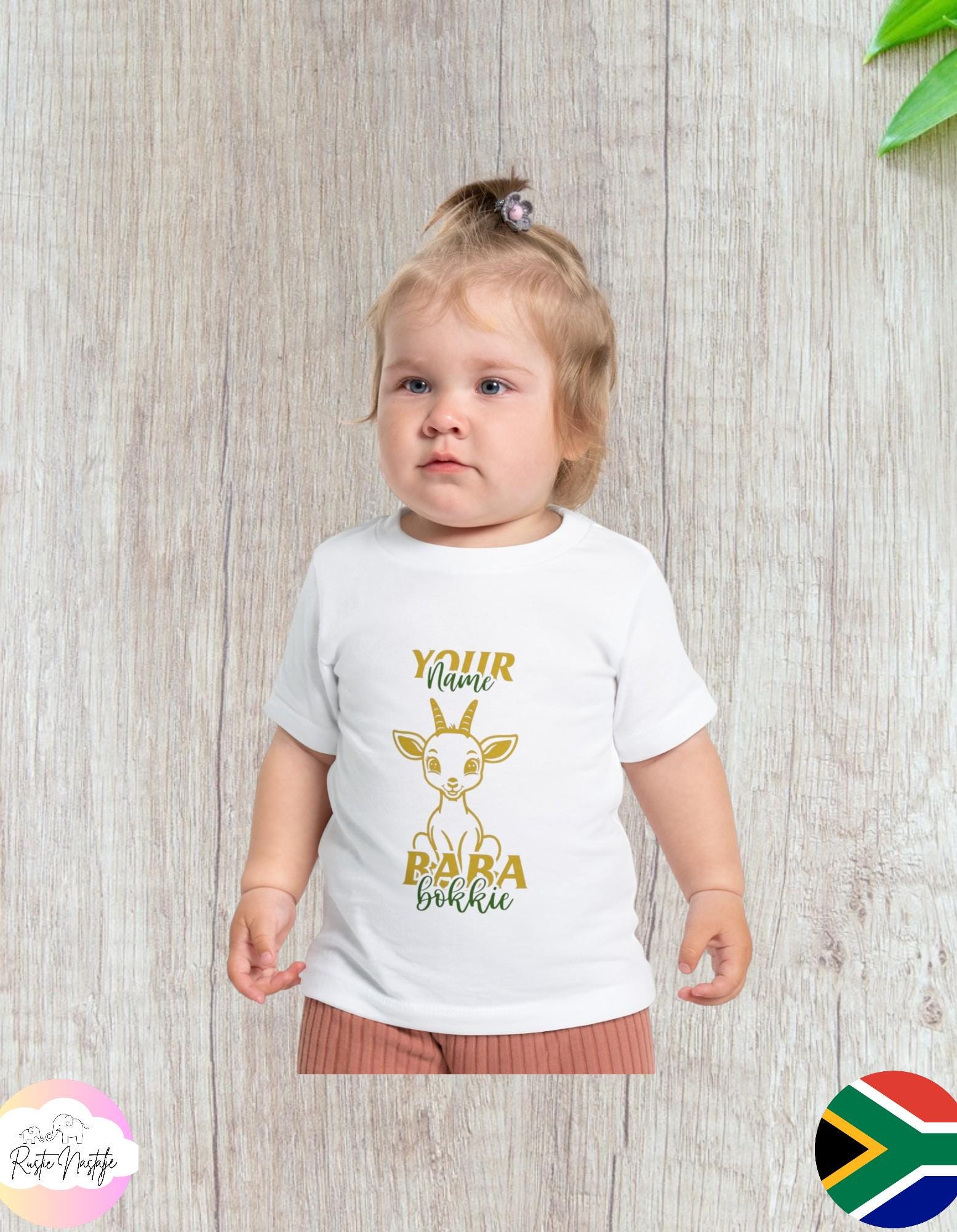 Personalized Baba Bokkie Baby T-Shirt: South African Rugby Fan