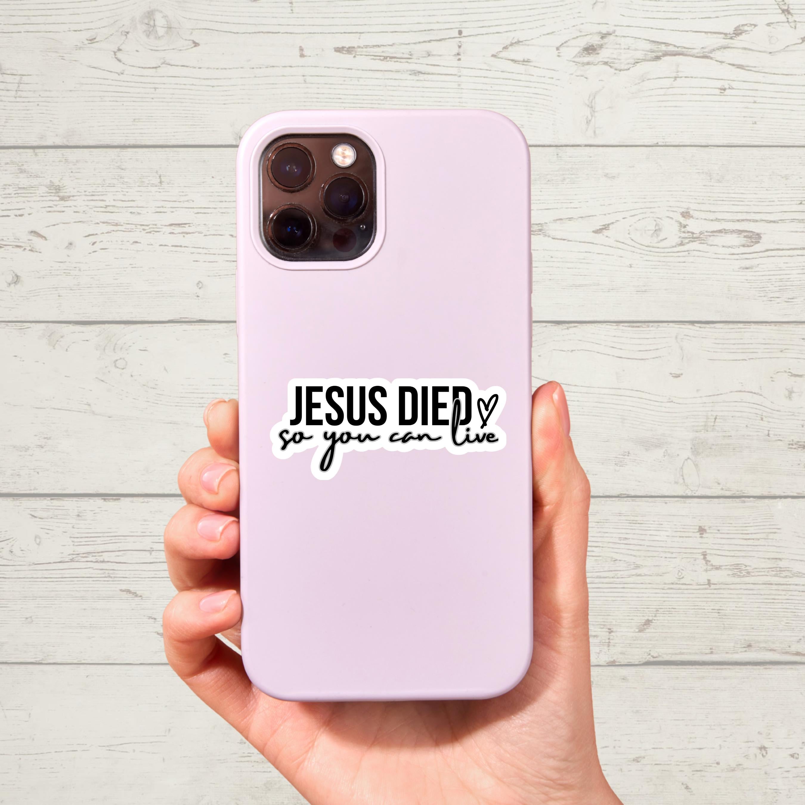 Jesus Died So You Can Live Vinyl Sticker - Waterproof Faith Decal, Remebering Charlie Kirk